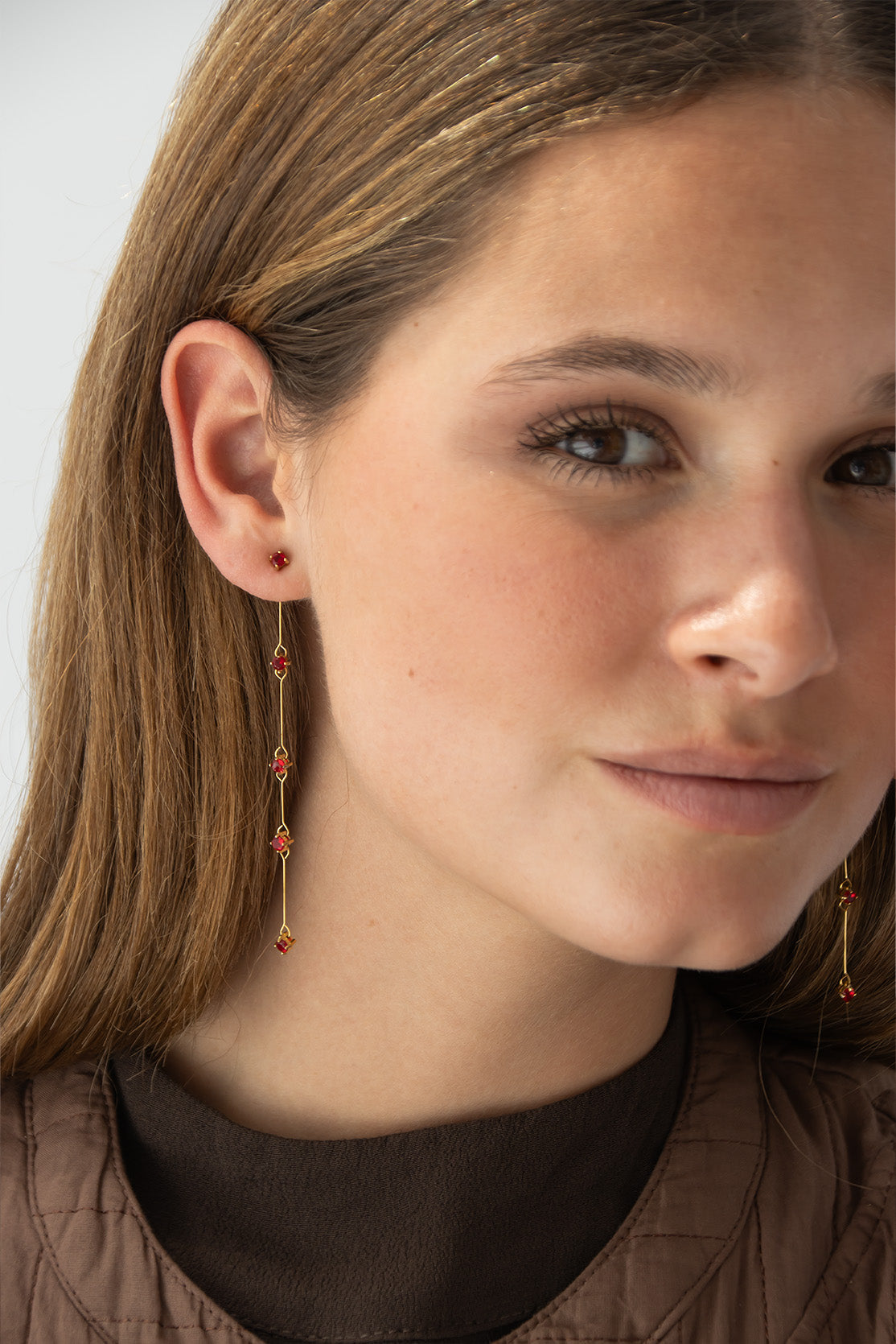 PENDIENTES DOBLE CADENA