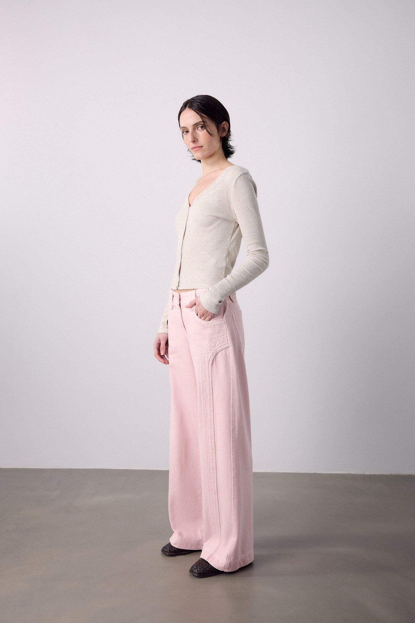 Pantalón Recto Rosa