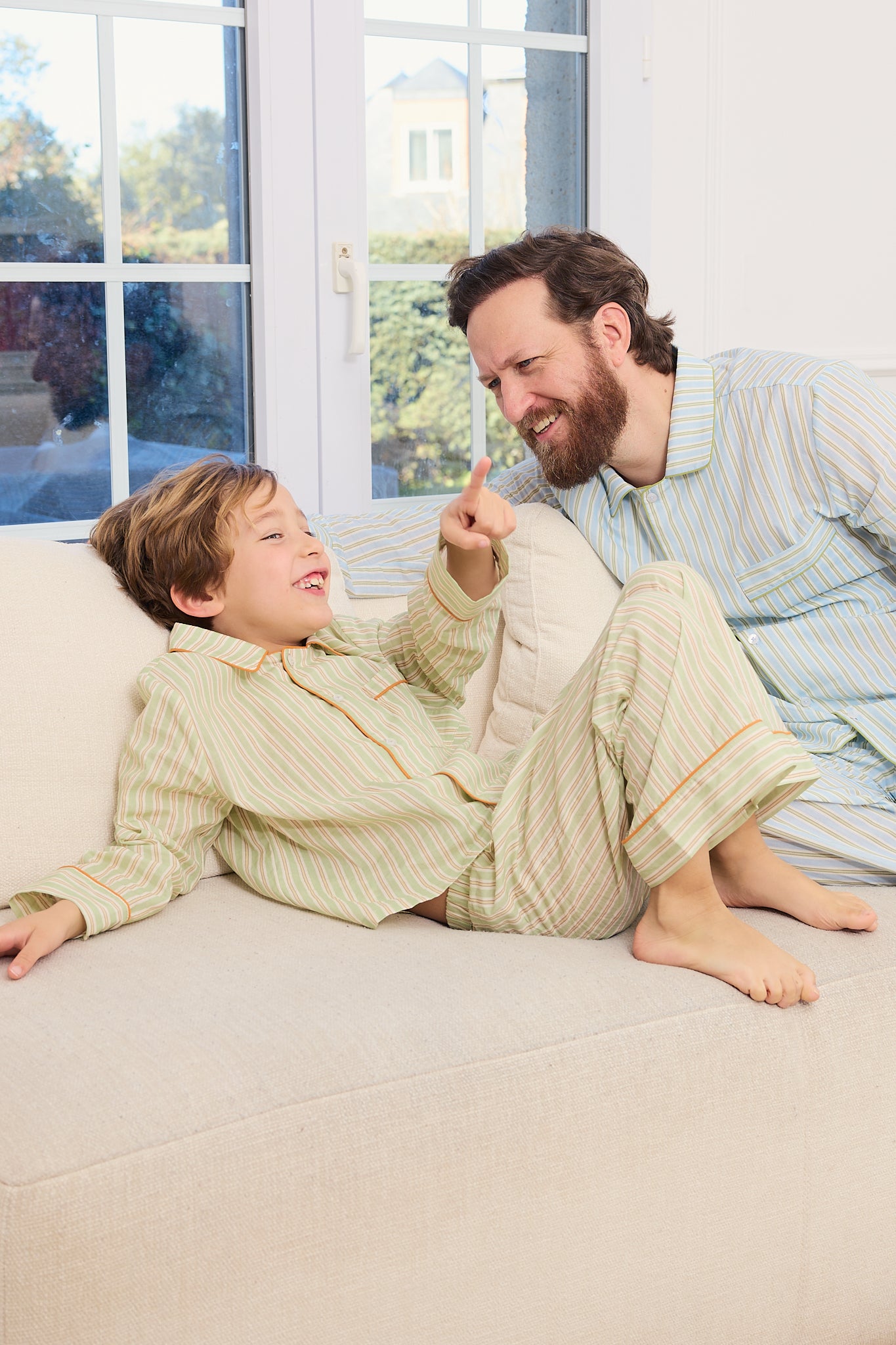 Kids Green Striped Pyjamas