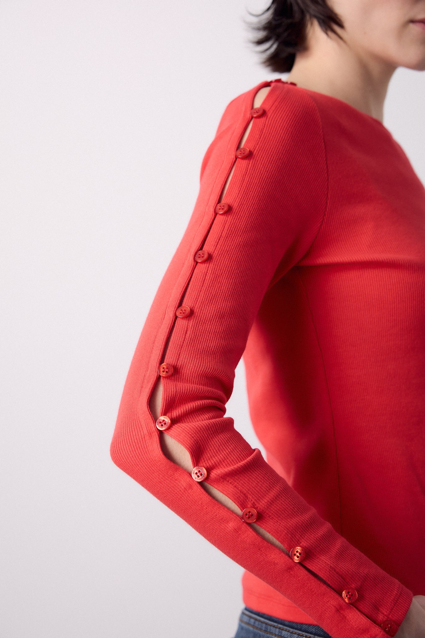 Chemise rouge à boutons