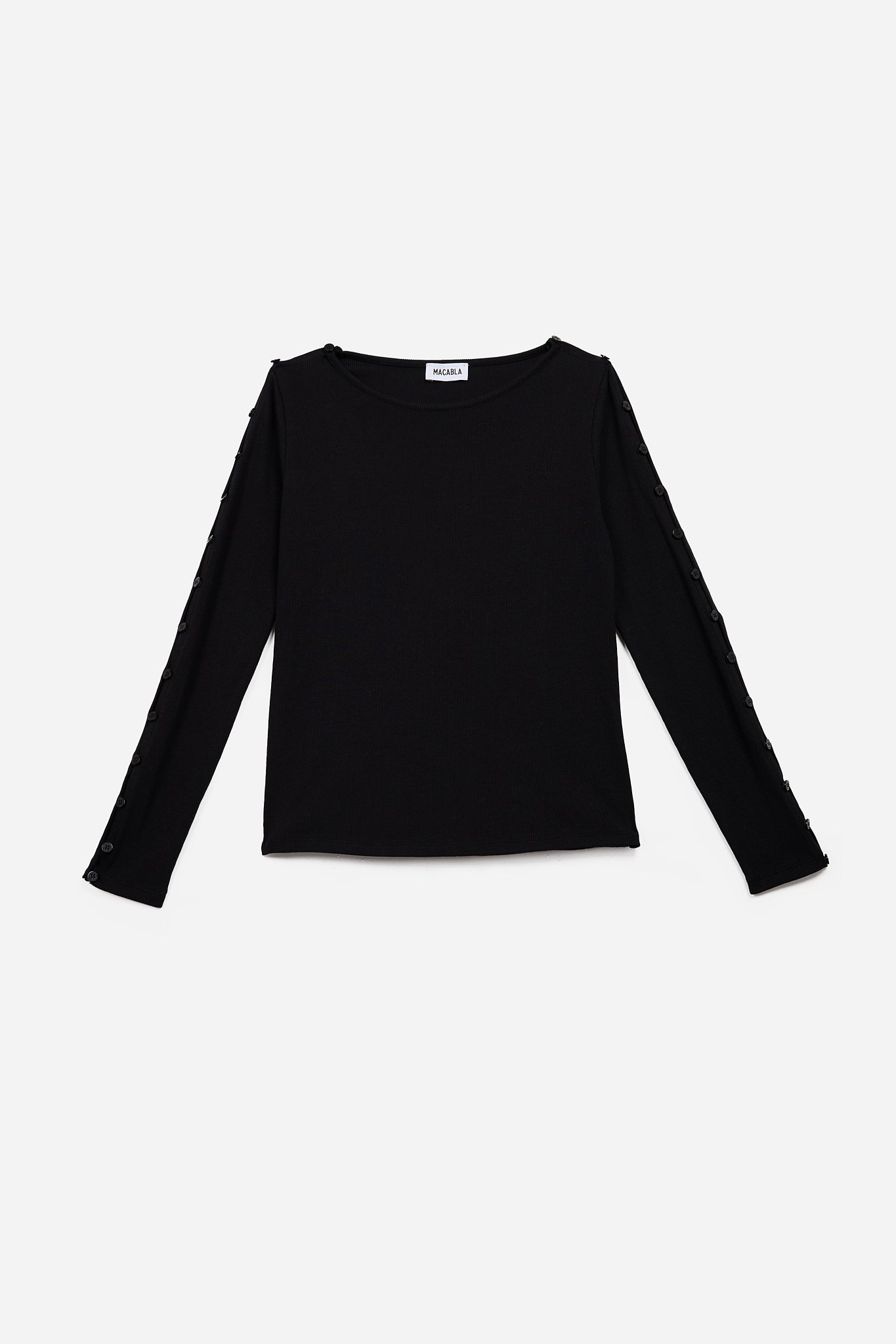 Camiseta Botones Negra