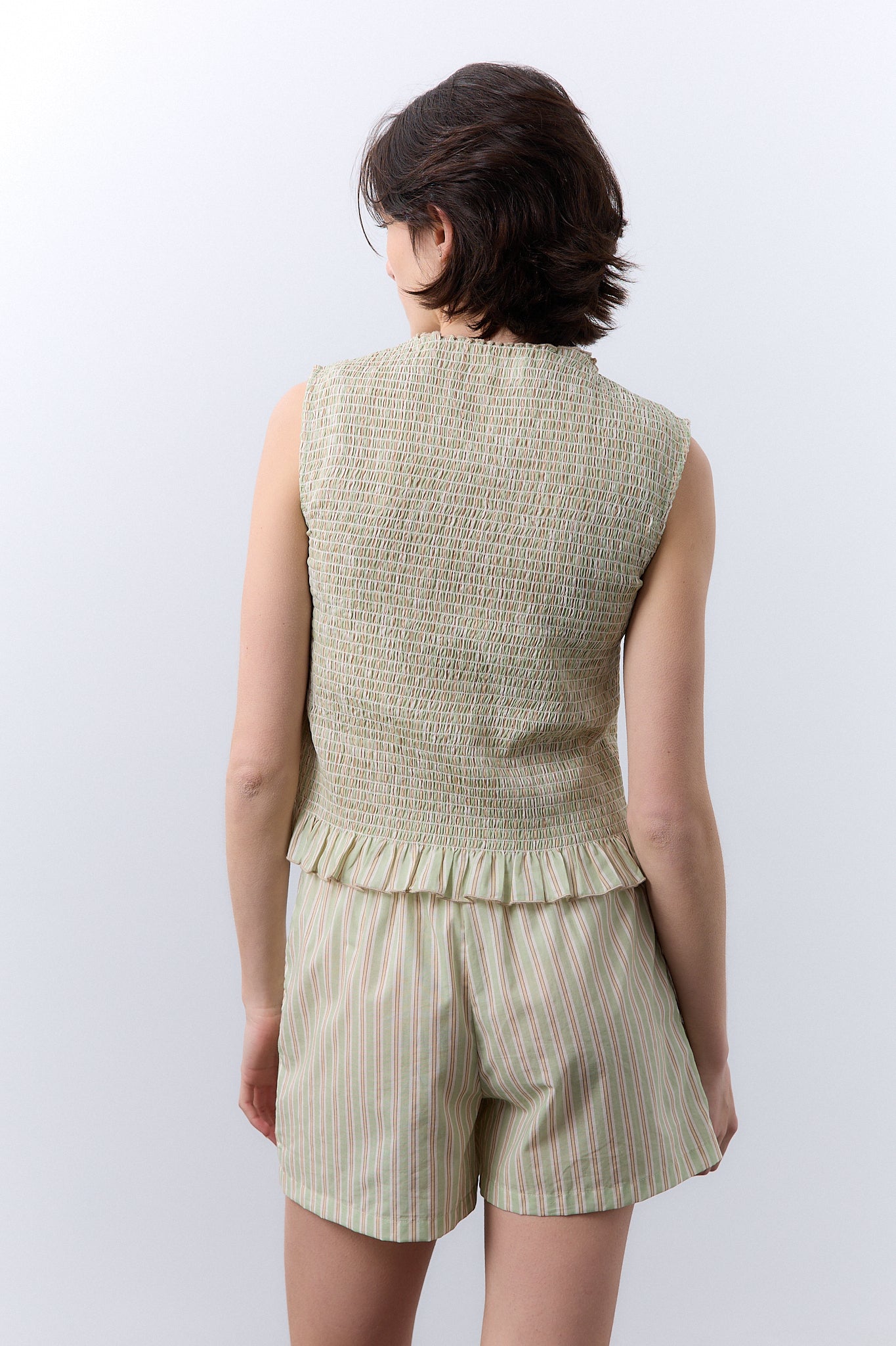 Short Pijama Rayas Verde