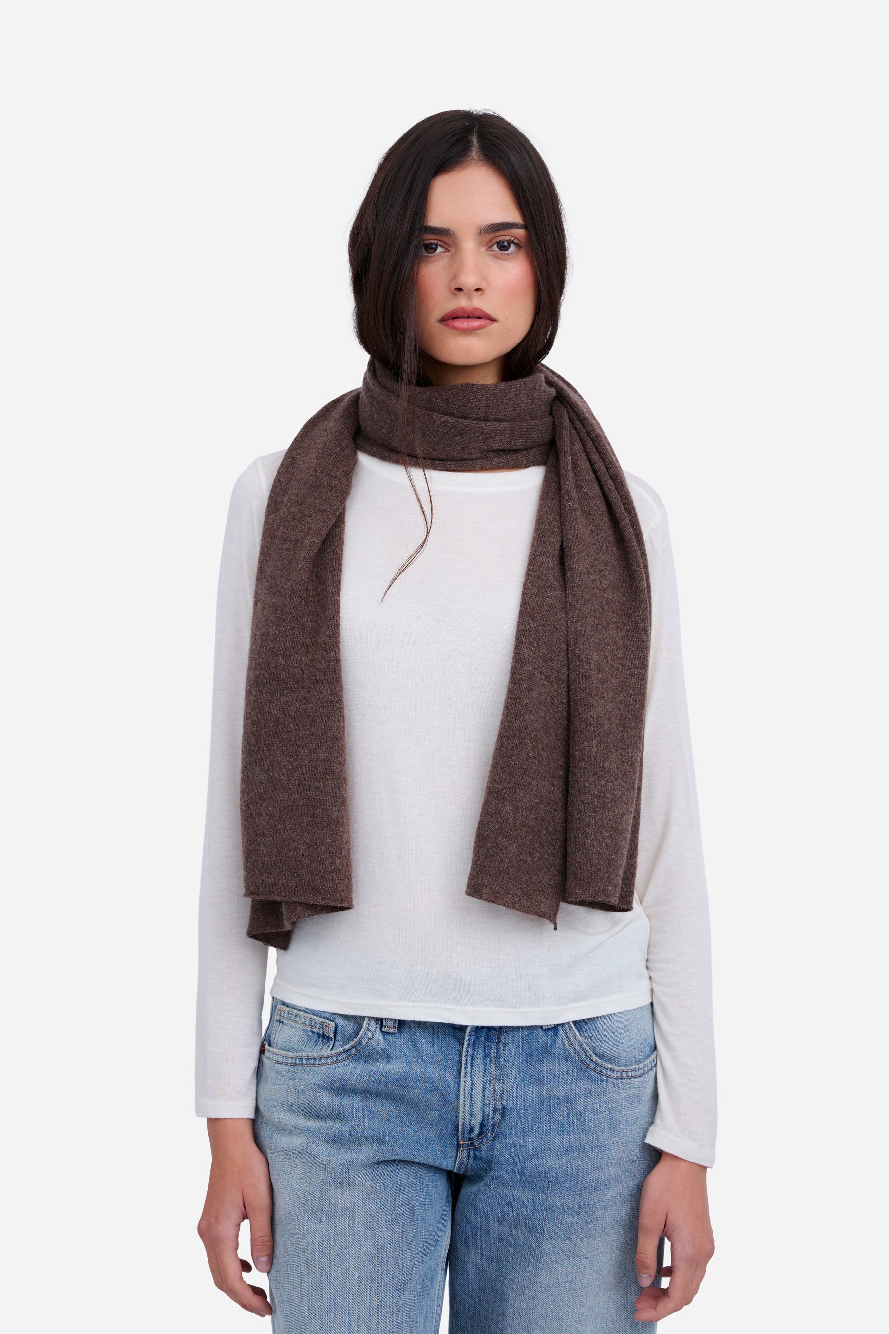100% Cashmere Brown Scarf