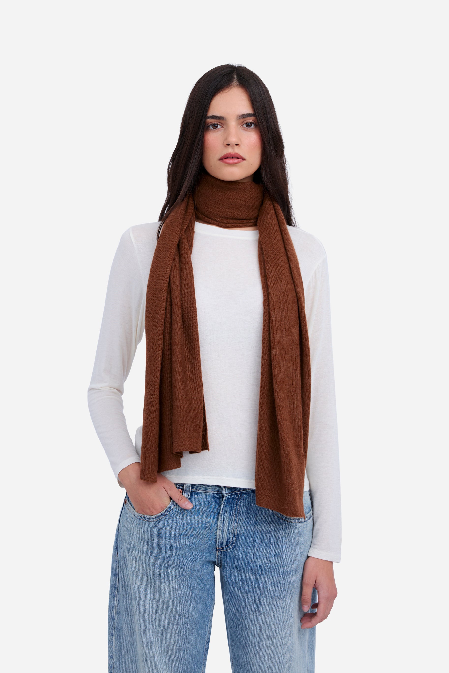 100% Cashmere Terracotta Scarf