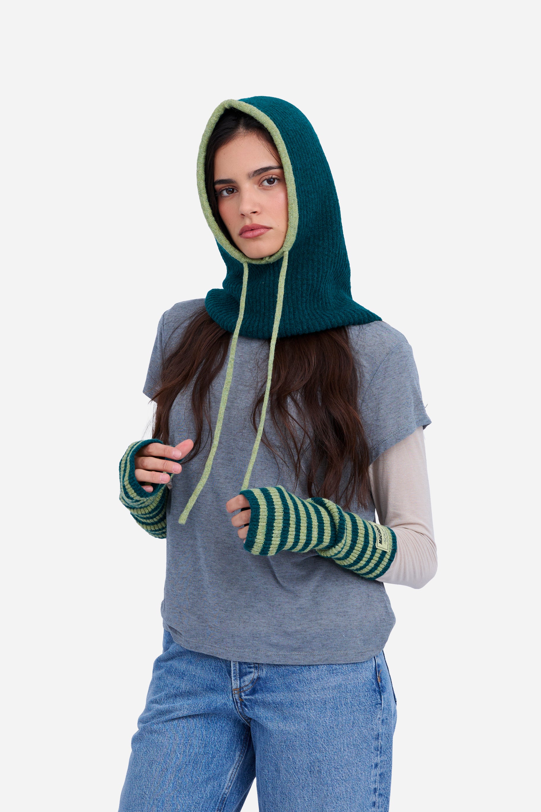 Cagoule vert foncé et verte