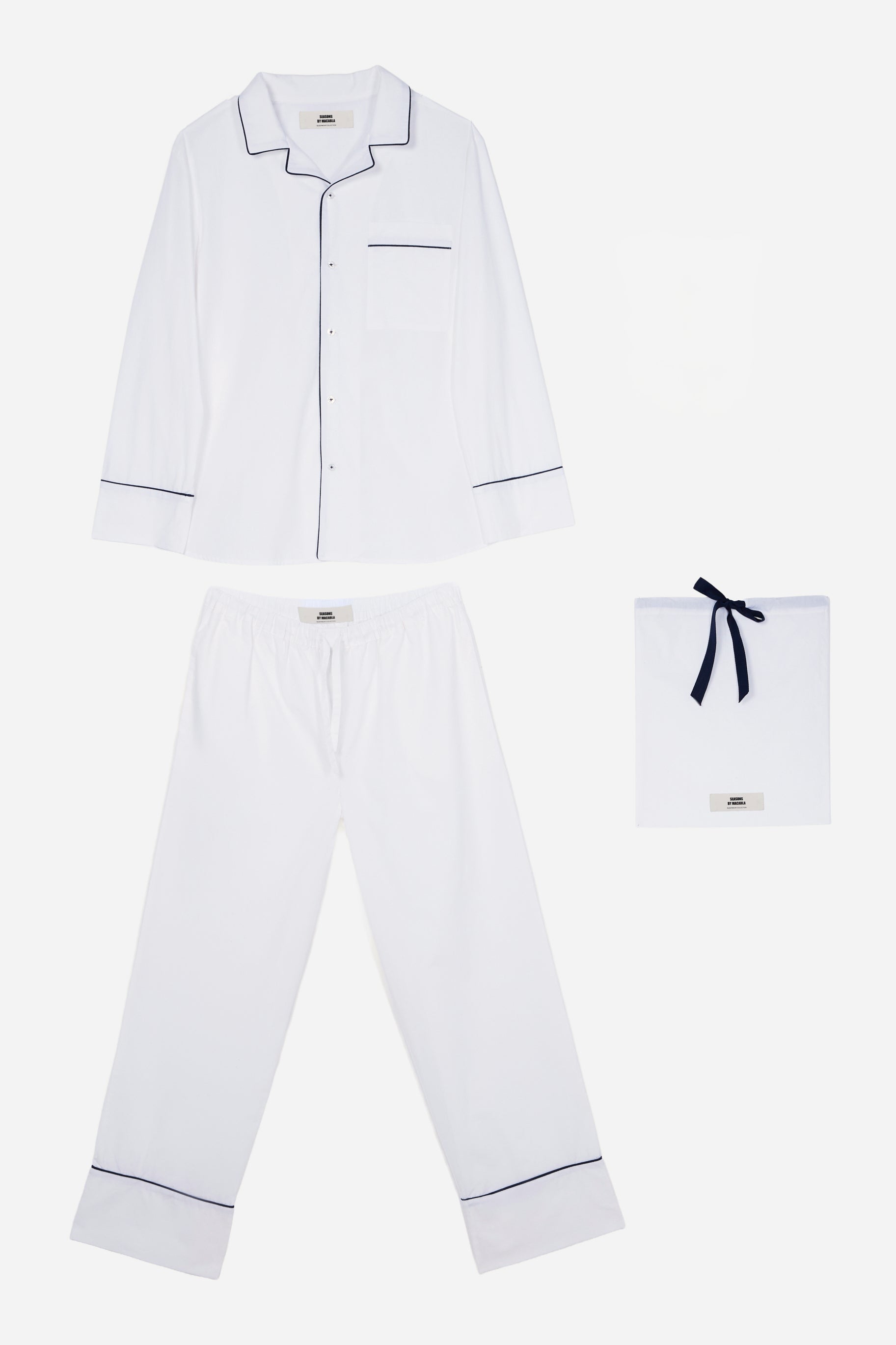 Men's White Navy Pyjamas