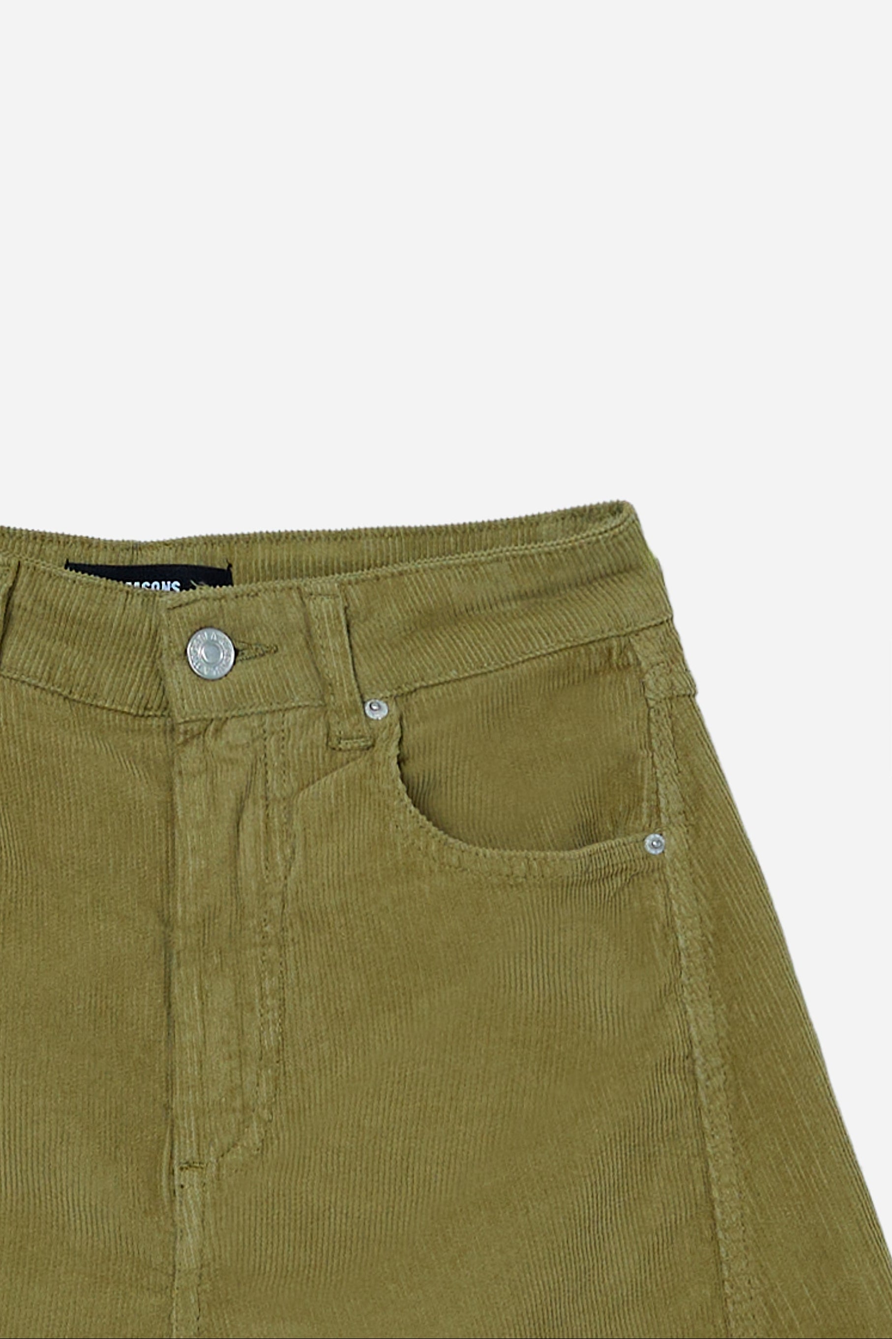 Pantalon ballon en velours côtelé vert