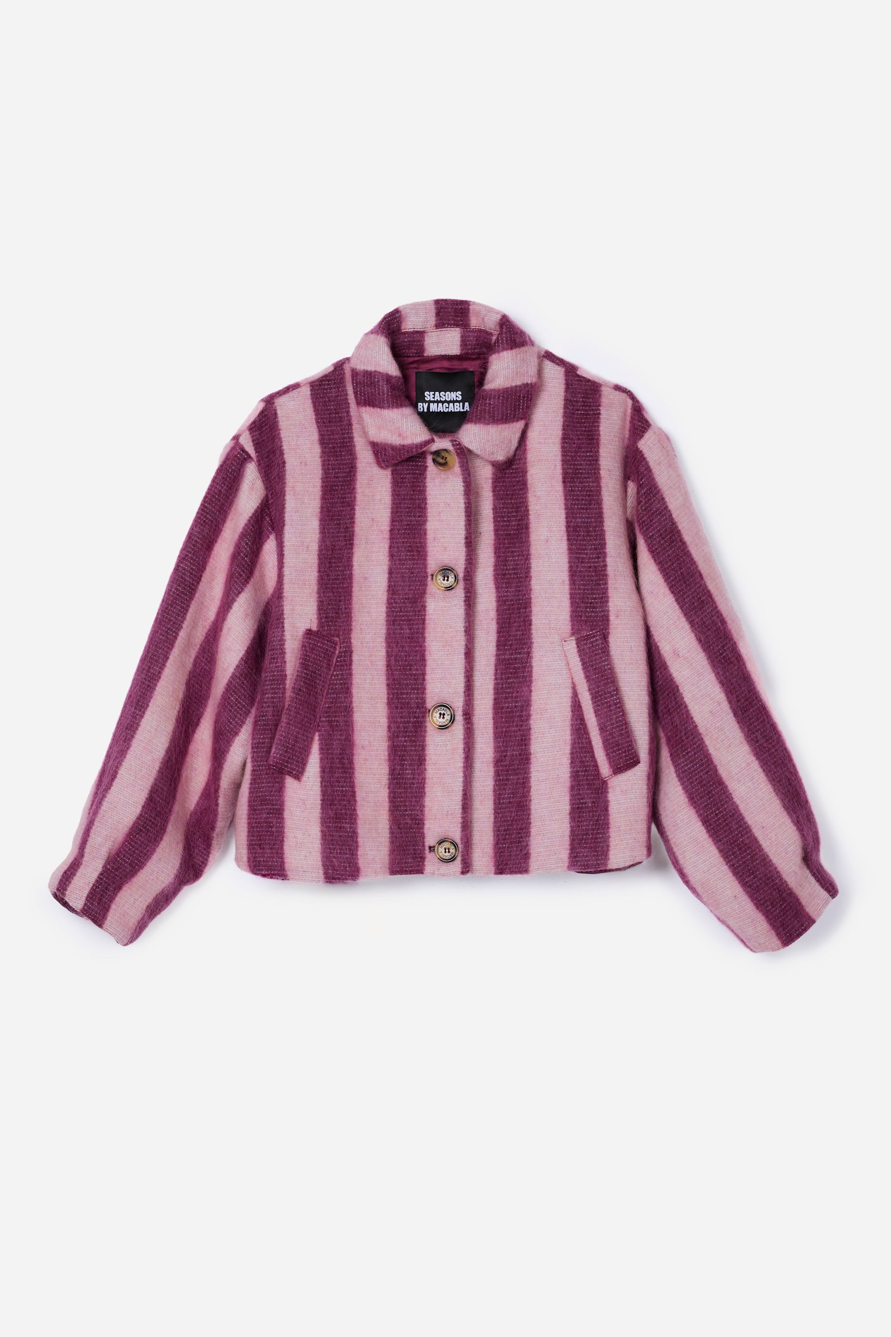 Chaqueta Alpaca Rayas Rosa