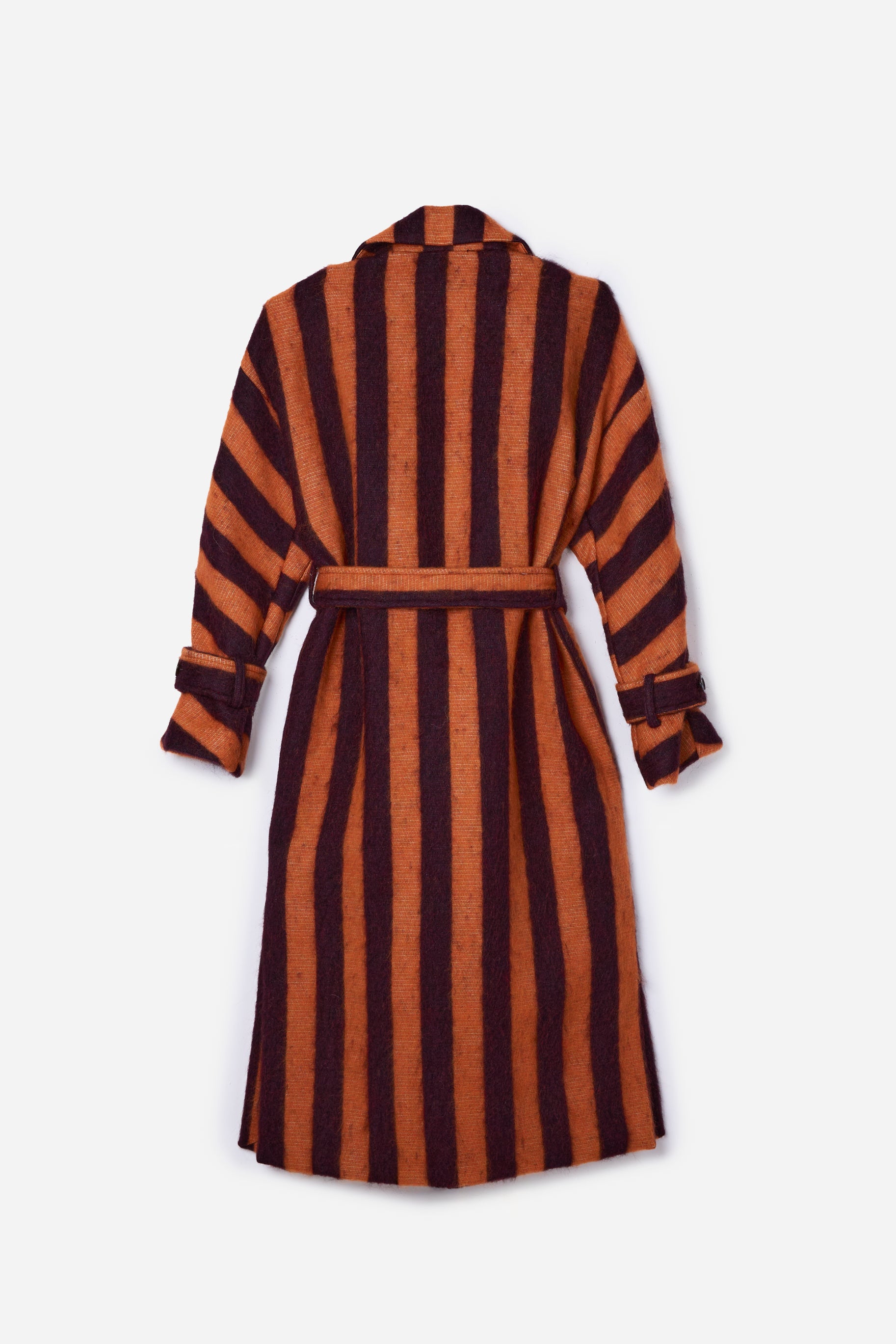Orange Striped Alpaca Coat