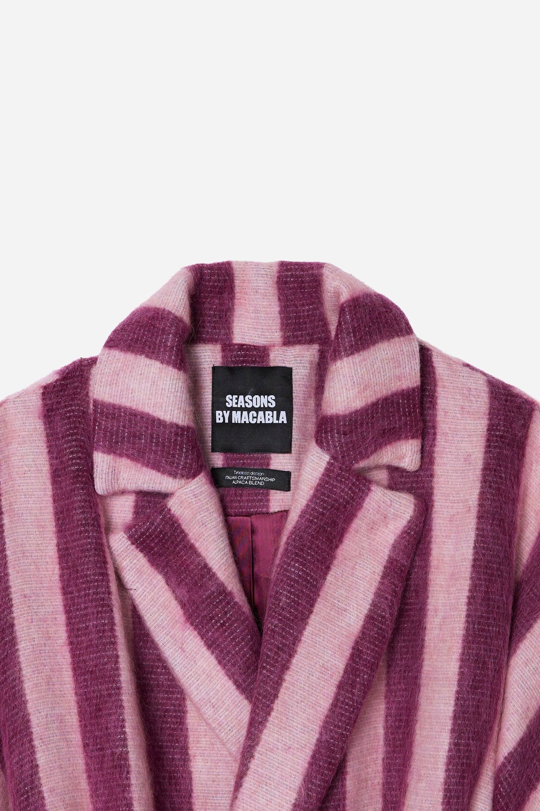 Pink Striped Alpaca Coat