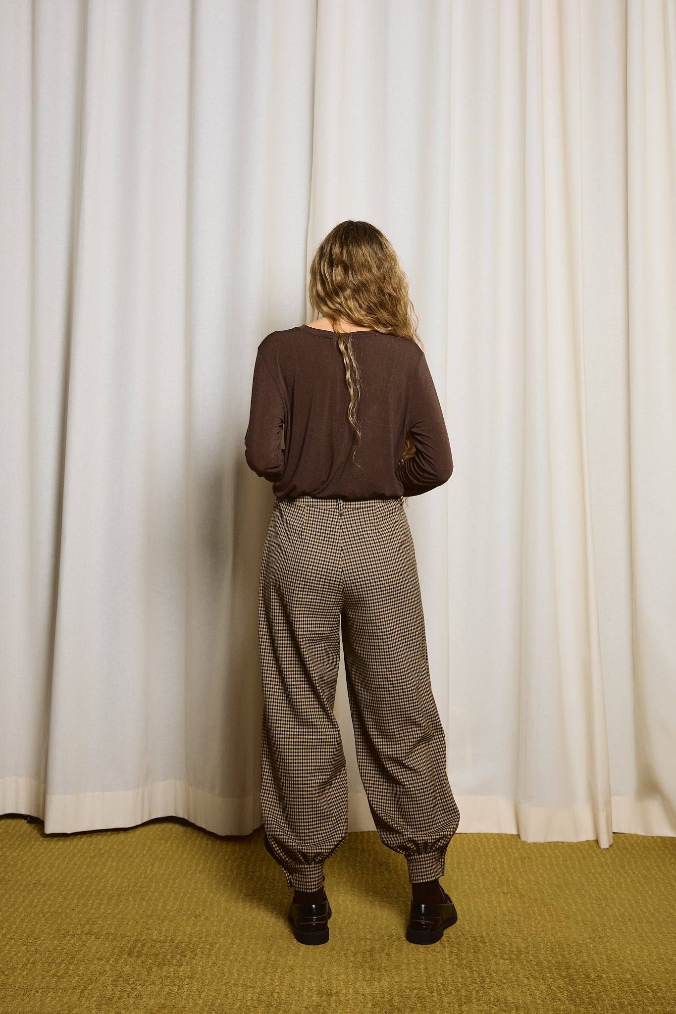 Pantalon Harem Pied-de-poule