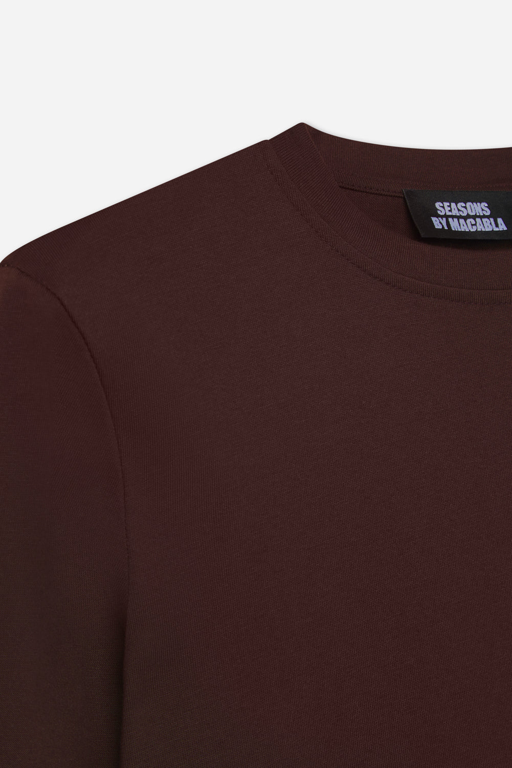 T-shirt Coton Manches Longues Marron
