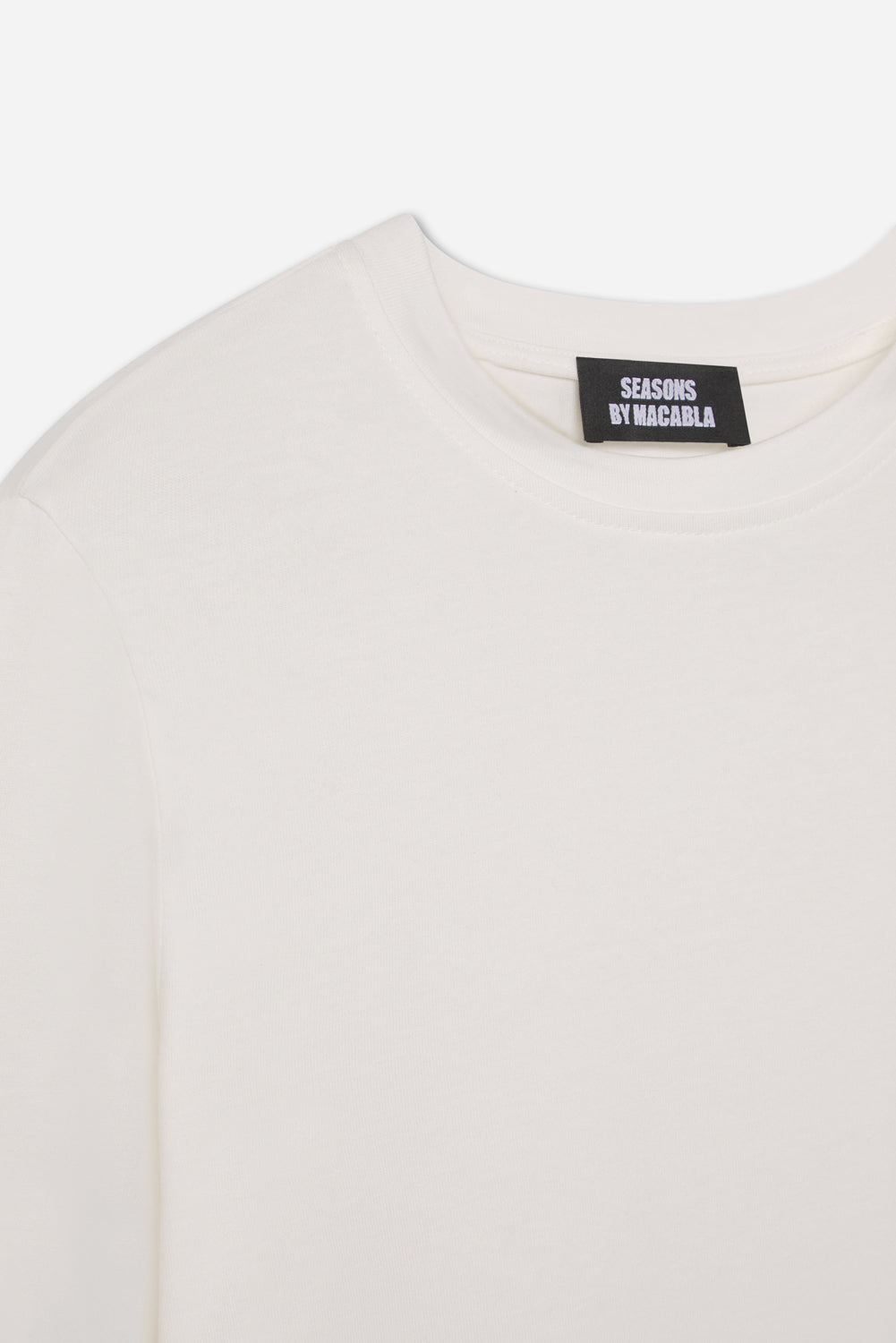 T-shirt Coton Manches Longues Crème