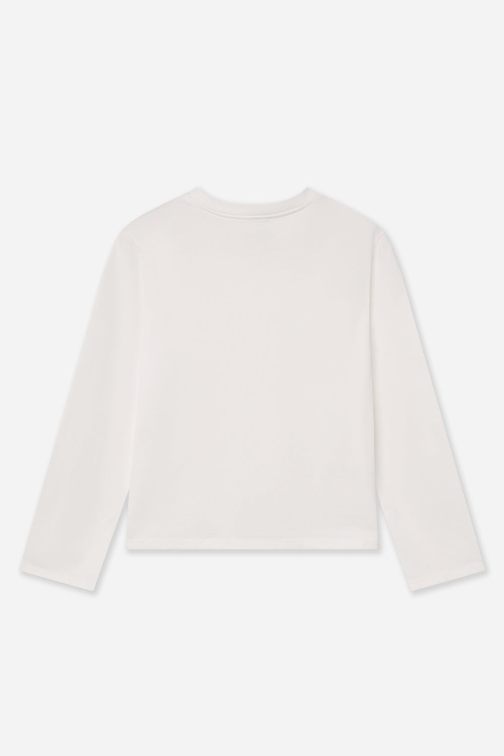 T-shirt Coton Manches Longues Crème