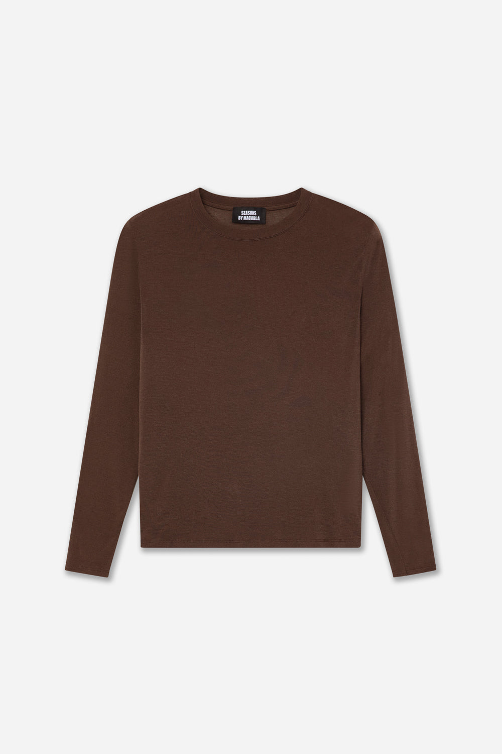 T-shirt Cachemire Manches Longues Marron