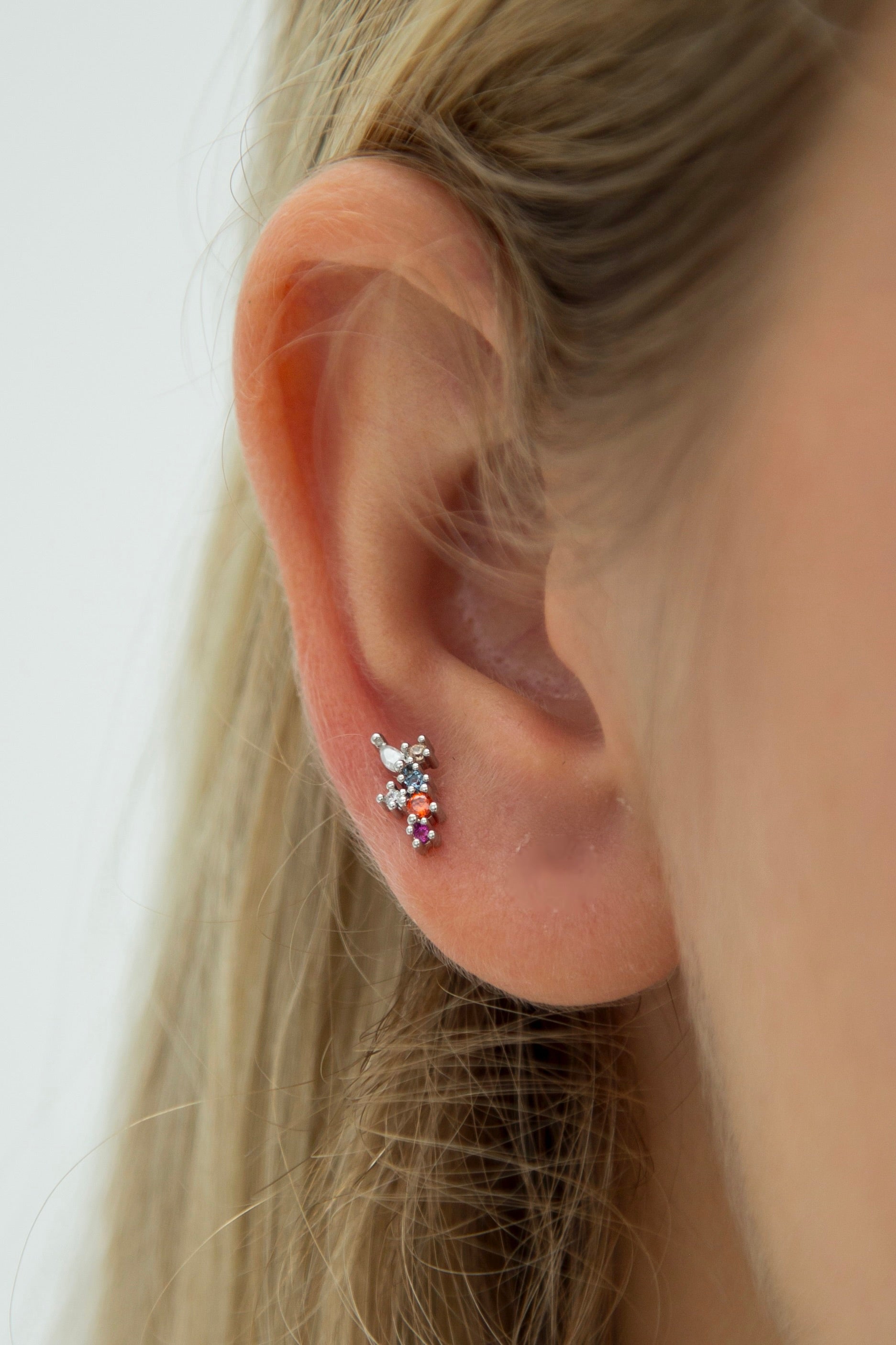 Mini Orange & Purple Spike Earring
