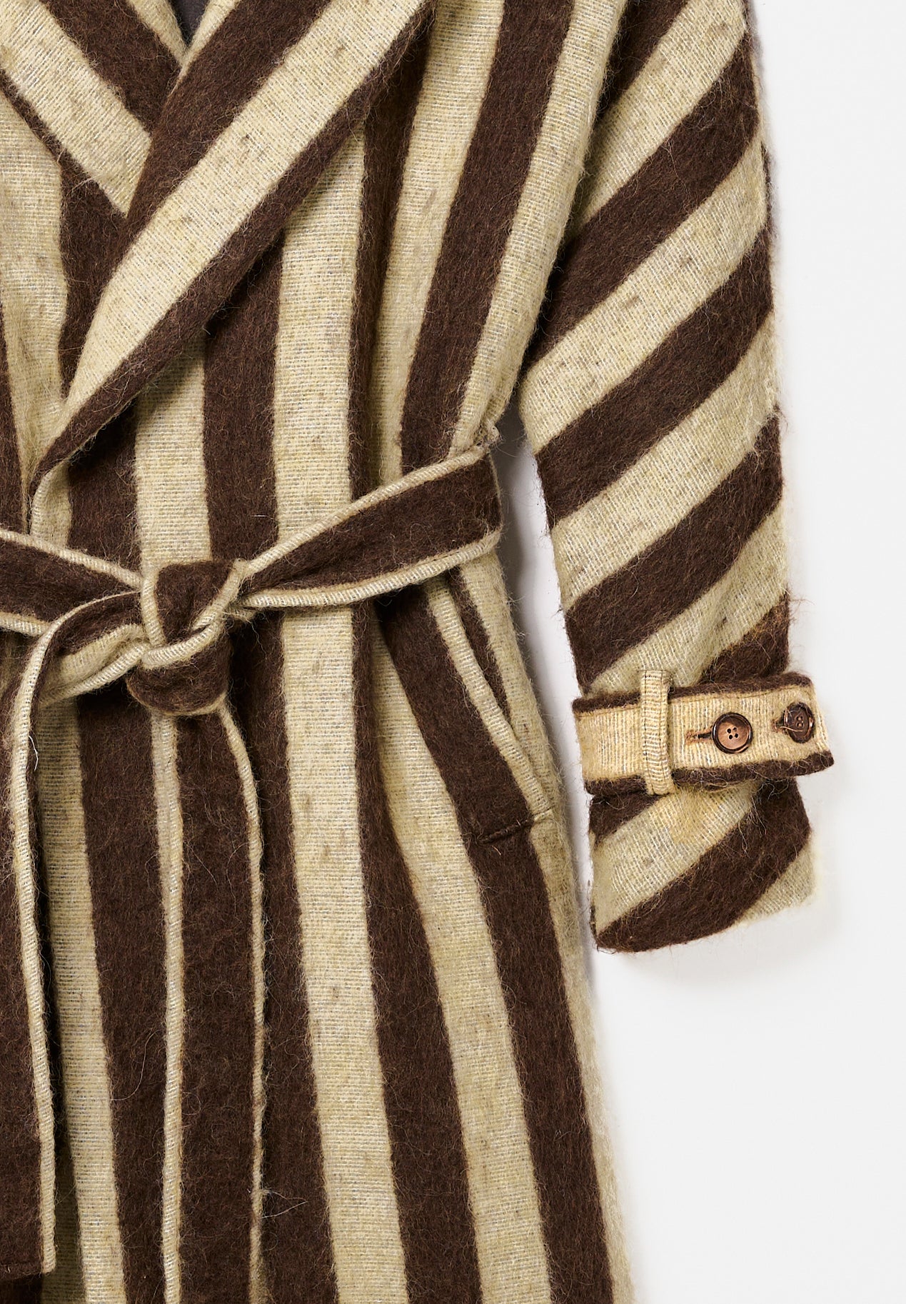 Abrigo Alpaca Rayas Amarillo