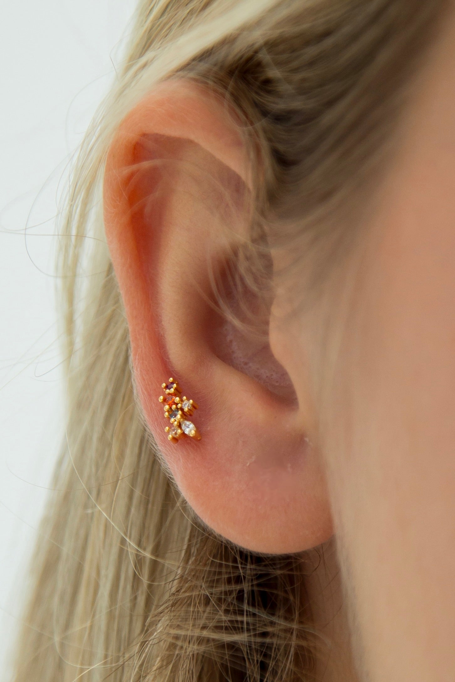 Mini Orange & Purple Spike Earring