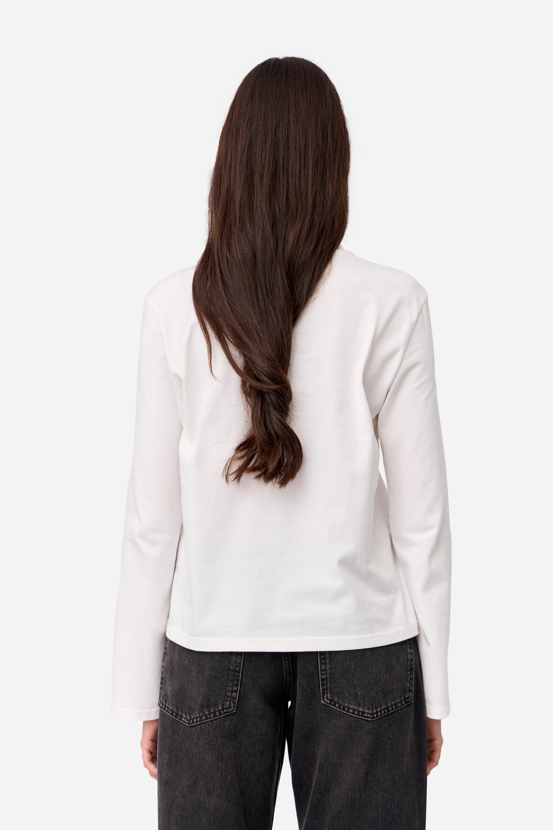 White Long Sleeve Cotton T-Shirt