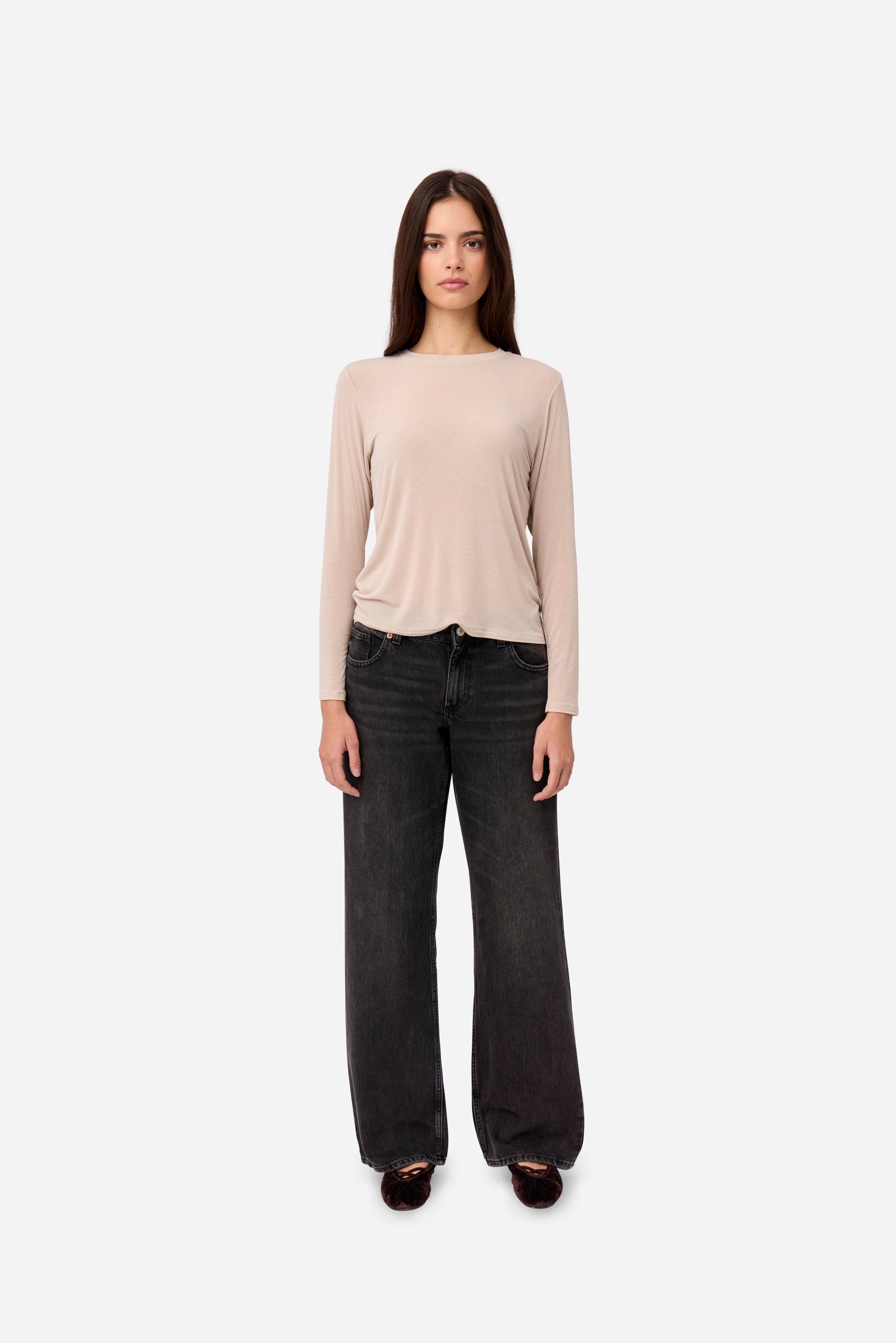 Camiseta Cashmere Manga Larga Beige