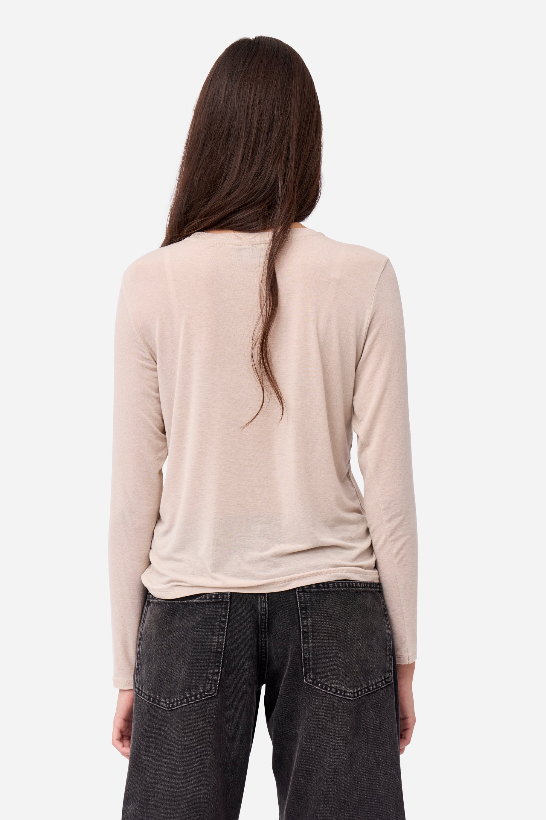 Camiseta Cashmere Manga Larga Beige