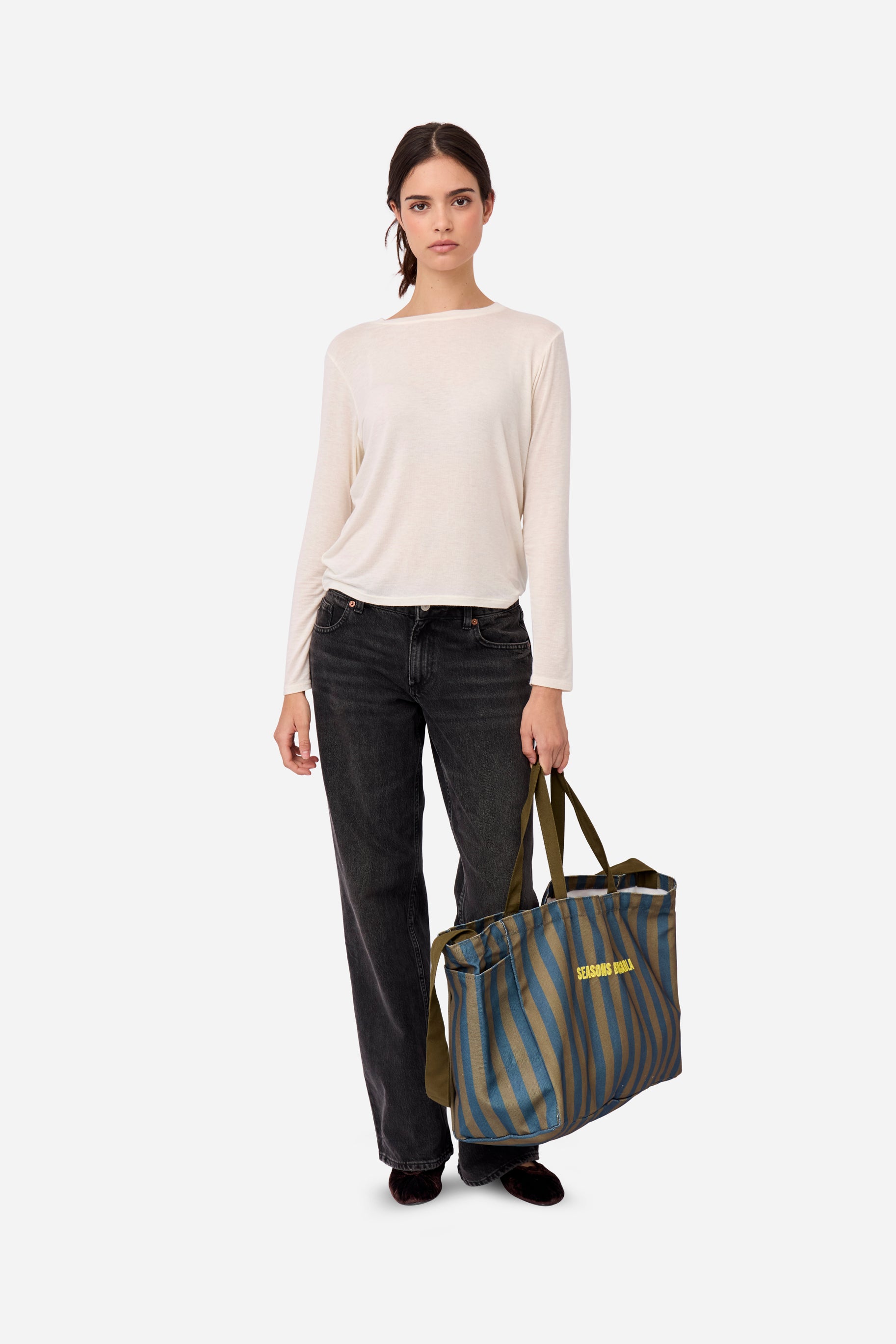 Camiseta Cashmere Manga Larga Crema