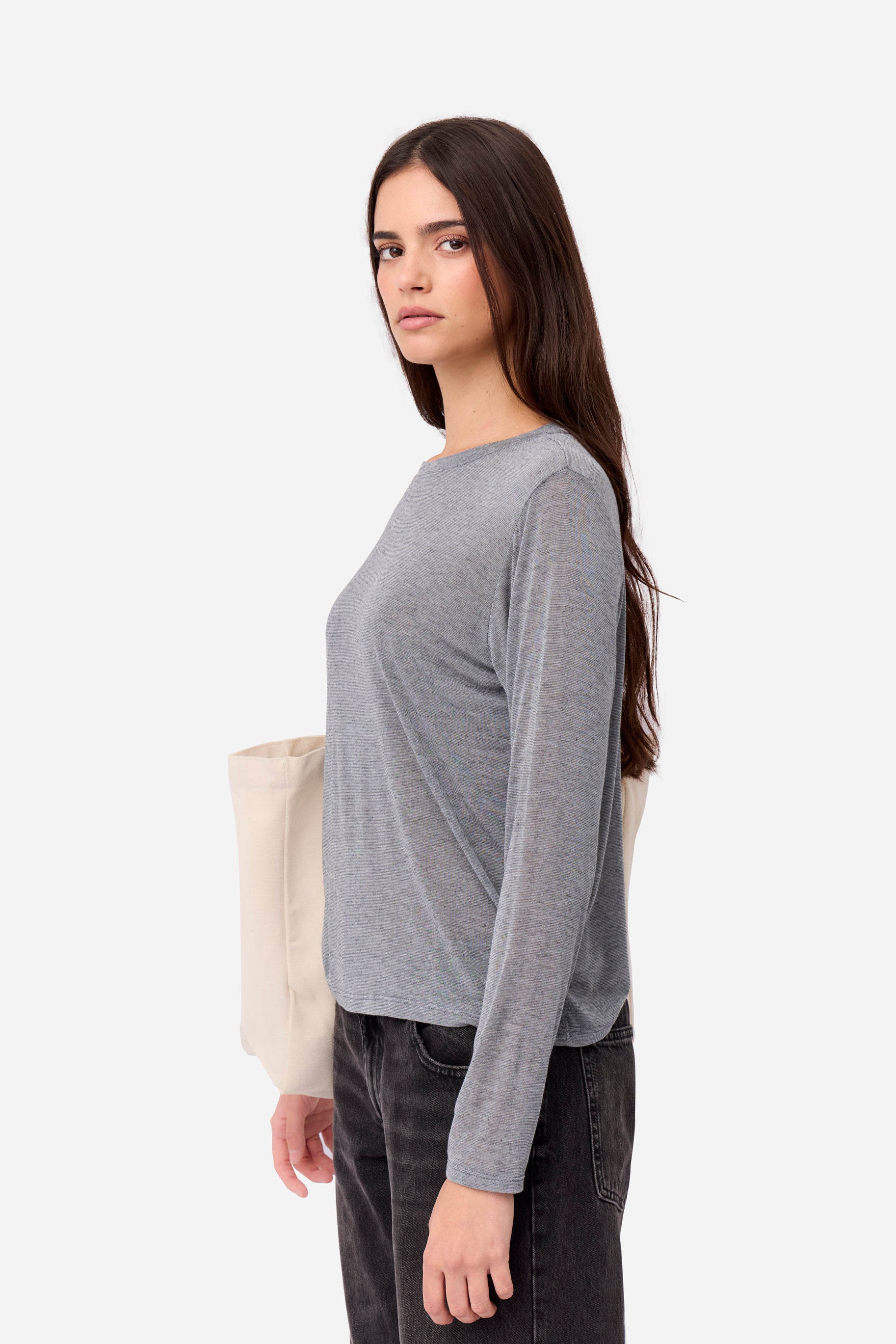 Camiseta Cashmere Manga Larga Gris
