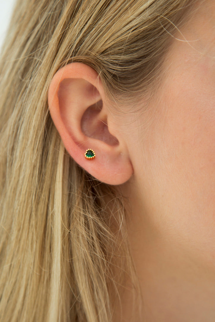 Mini Green Heart Earring