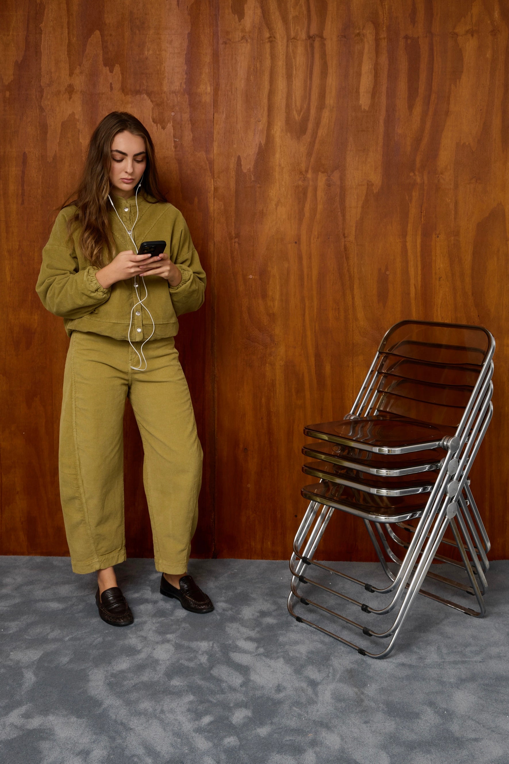 Green Corduroy Balloon Trousers