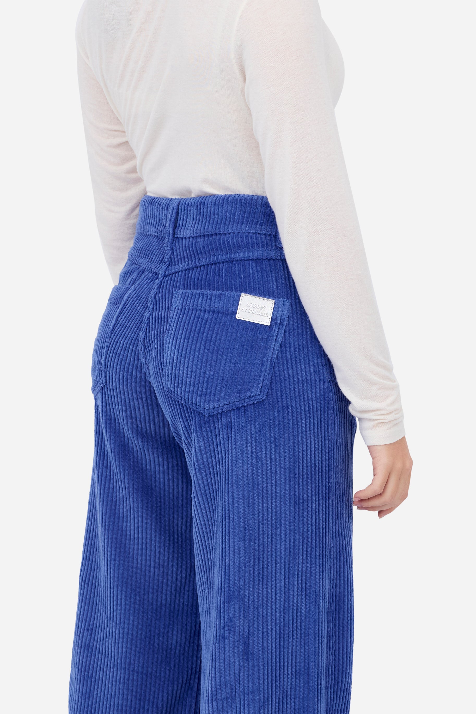 Pantalón Recto Pana Azul