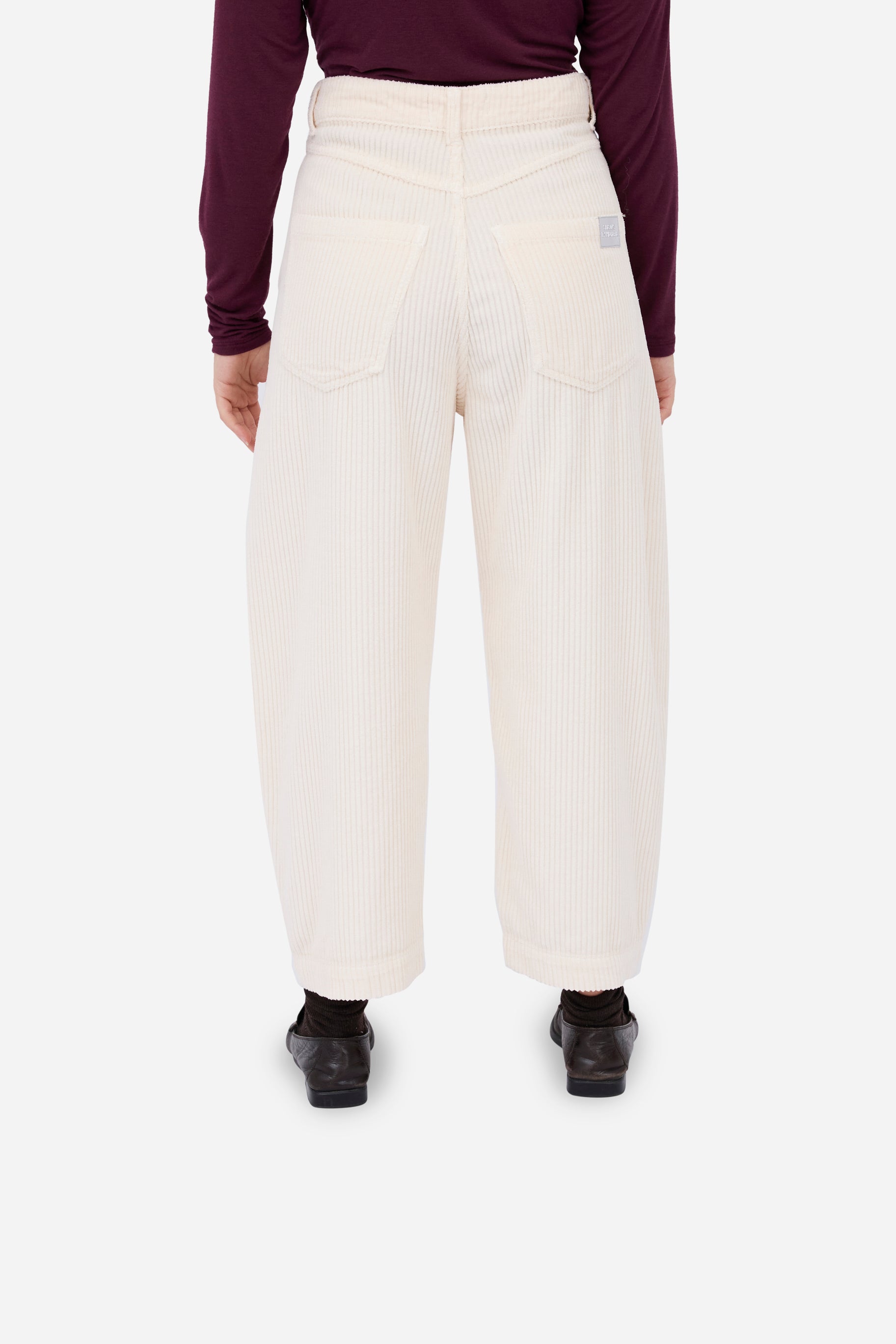 Ecru Corduroy Balloon Trousers