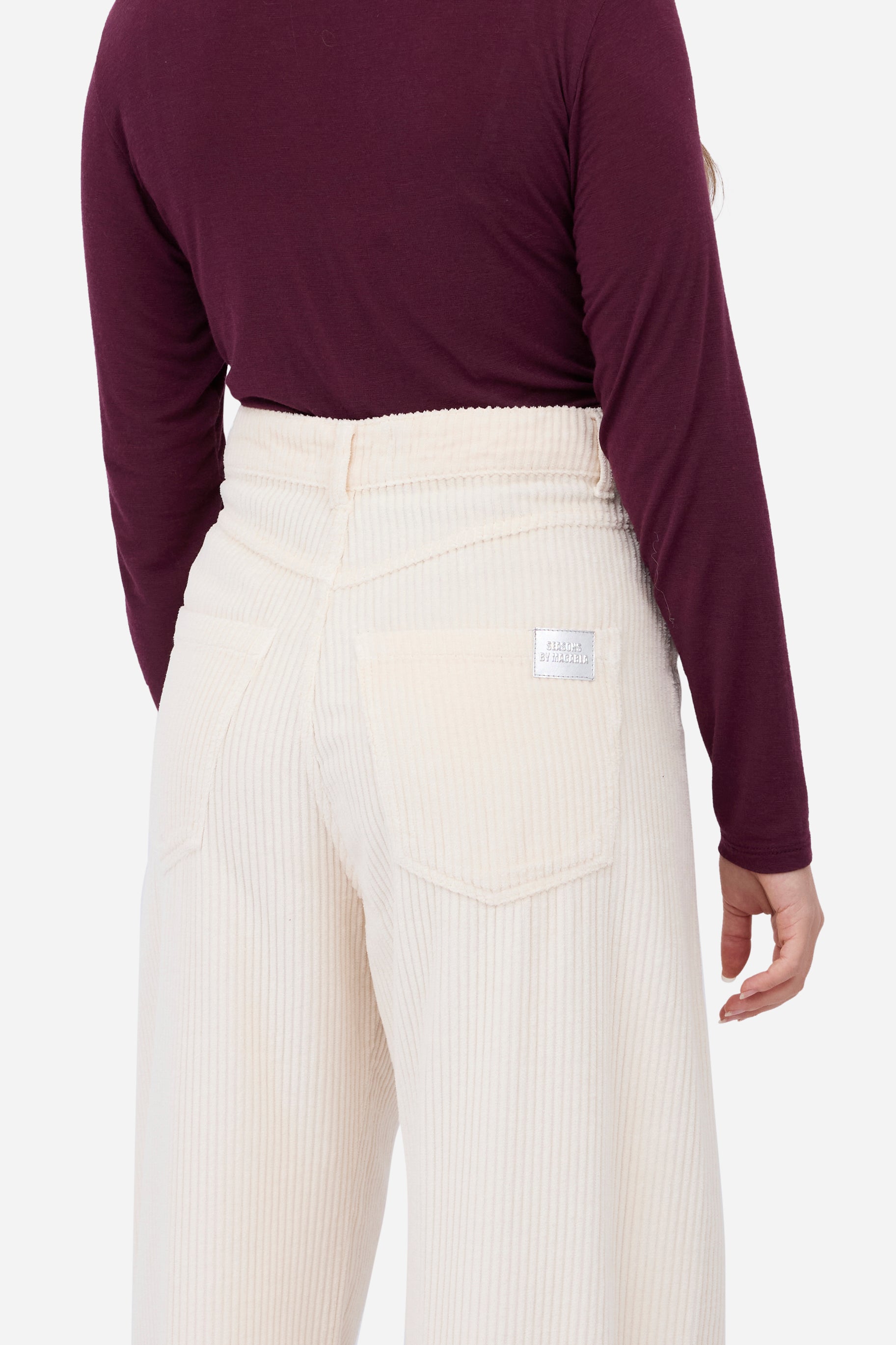 Ecru Corduroy Balloon Trousers