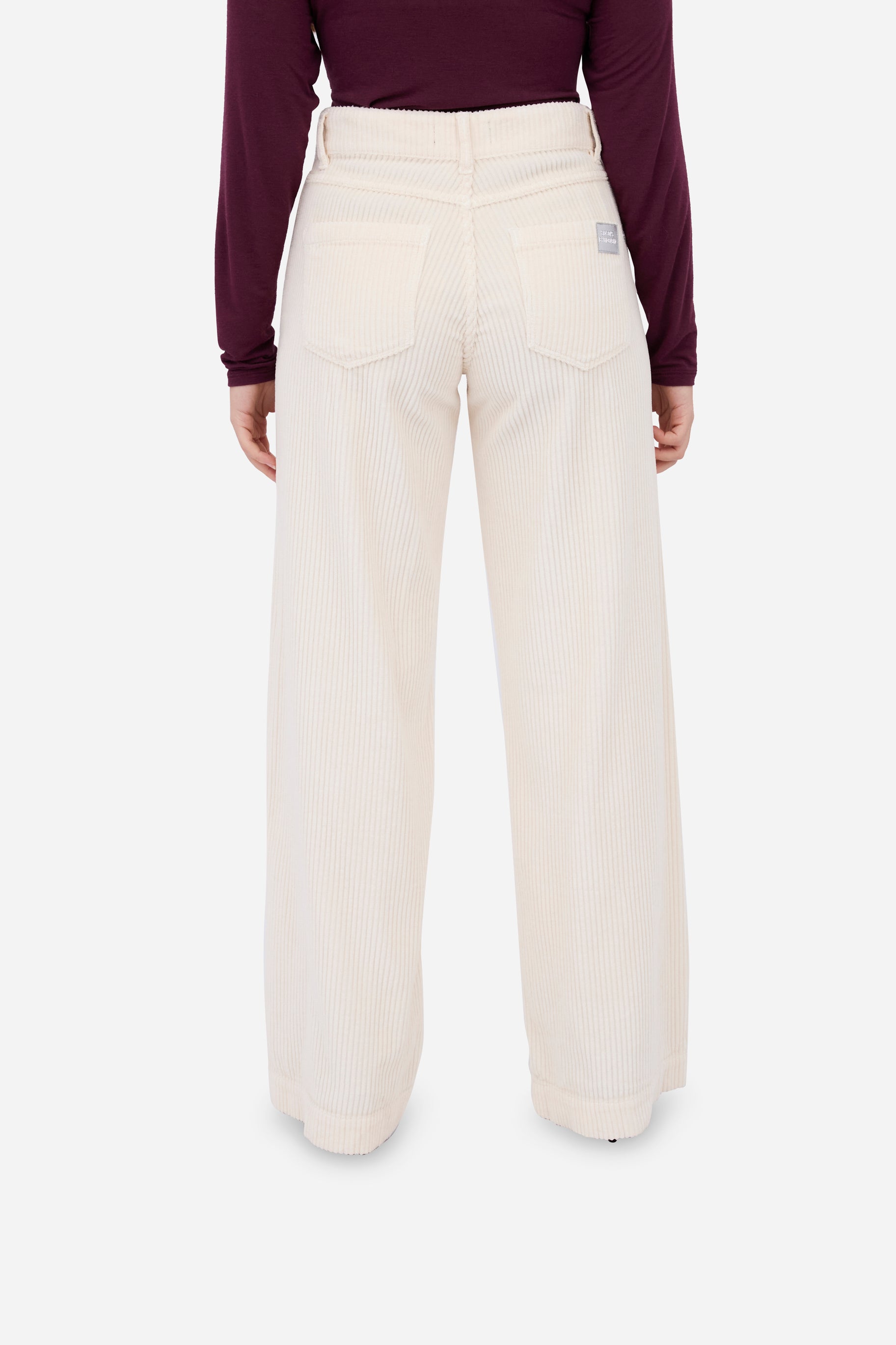 Ecru Straight Corduroy Trousers