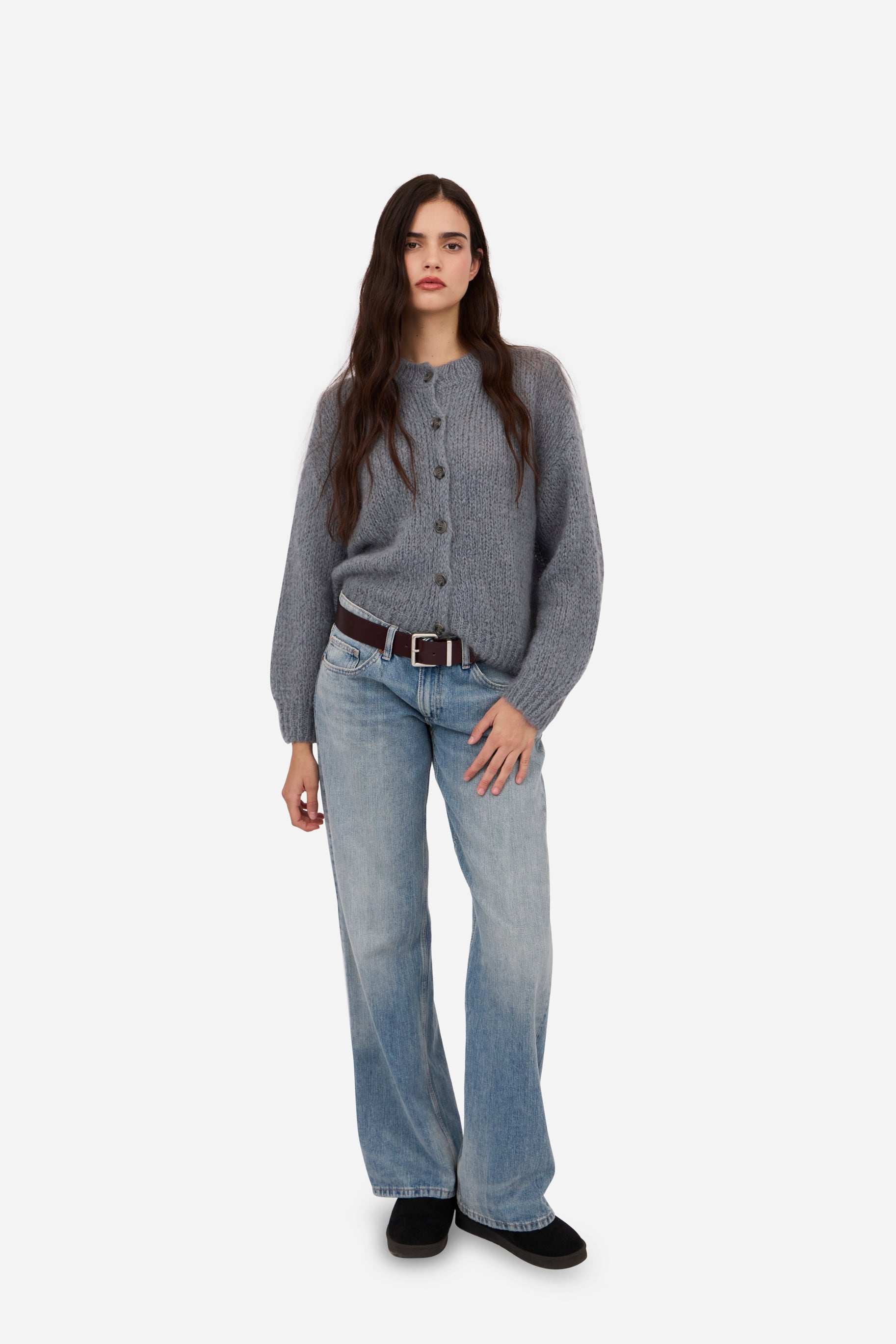 Cardigan à Boutons Gris