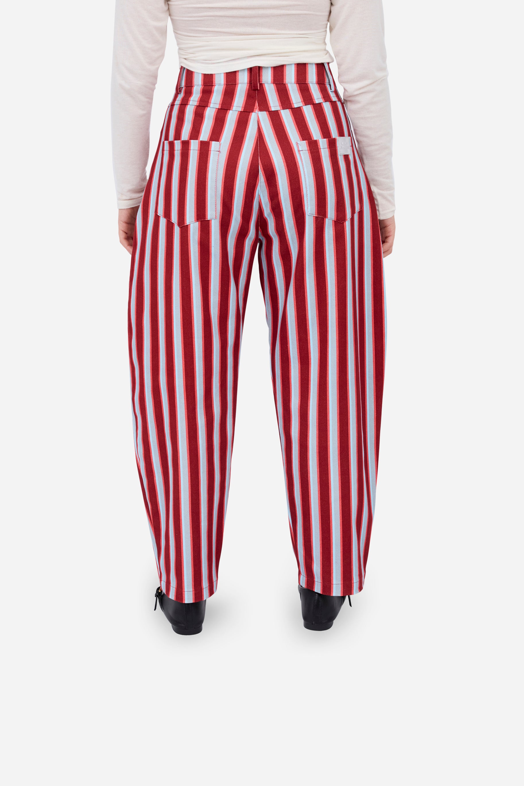 Burgundy Blue Balloon Trousers