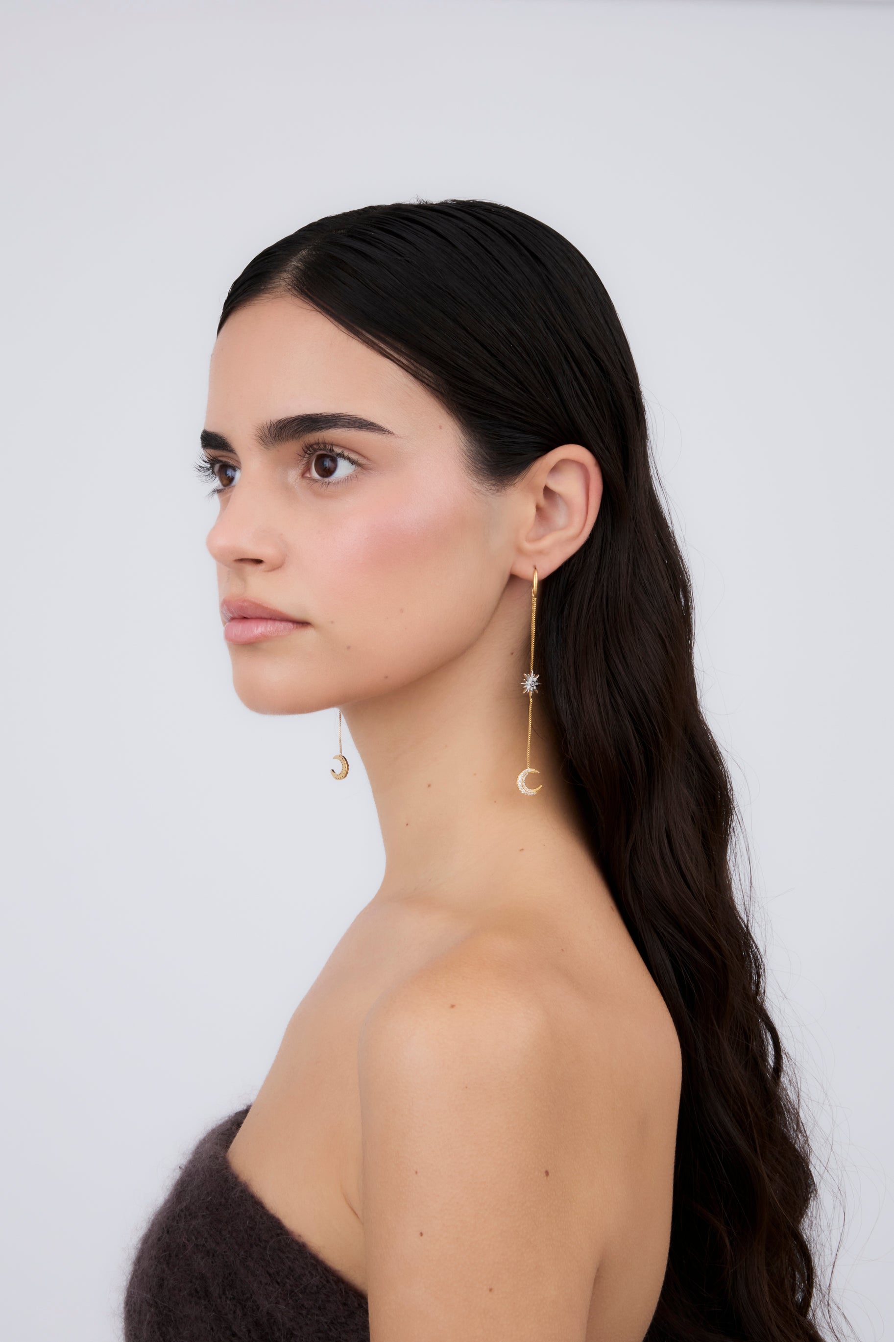 Pendiente Doble Cadena Día y Noche (Unidad)