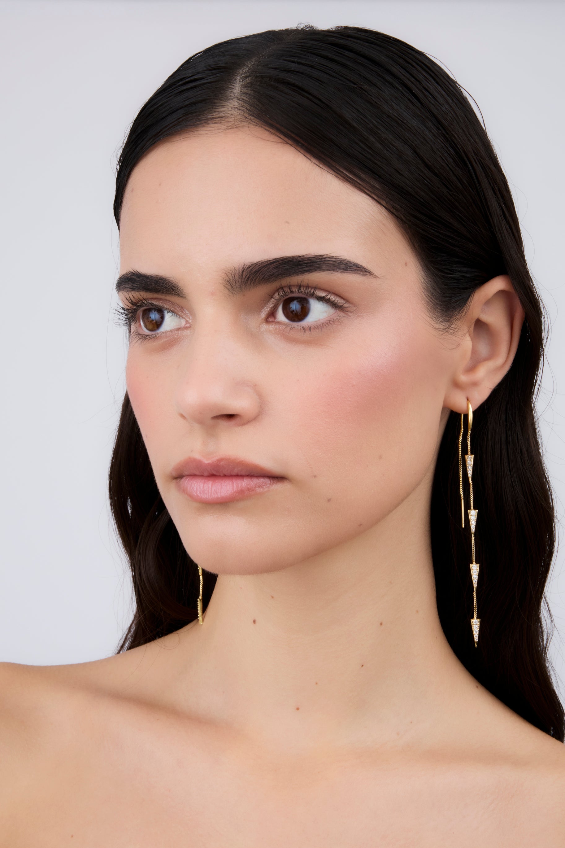 Double Chain 4 Spikes Earrings (Unit)