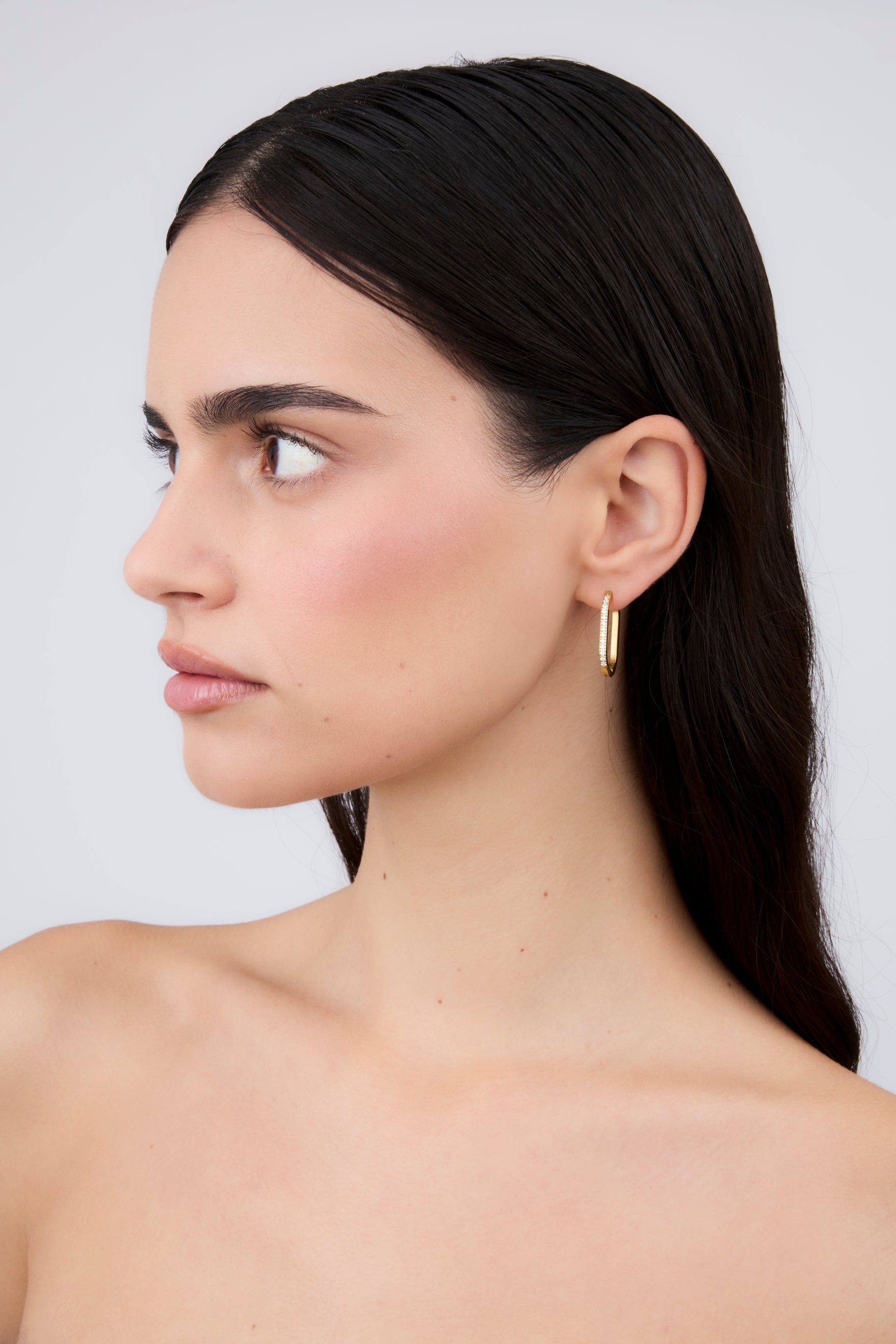 Boucle d'oreille Ovale Zircon (Unité)