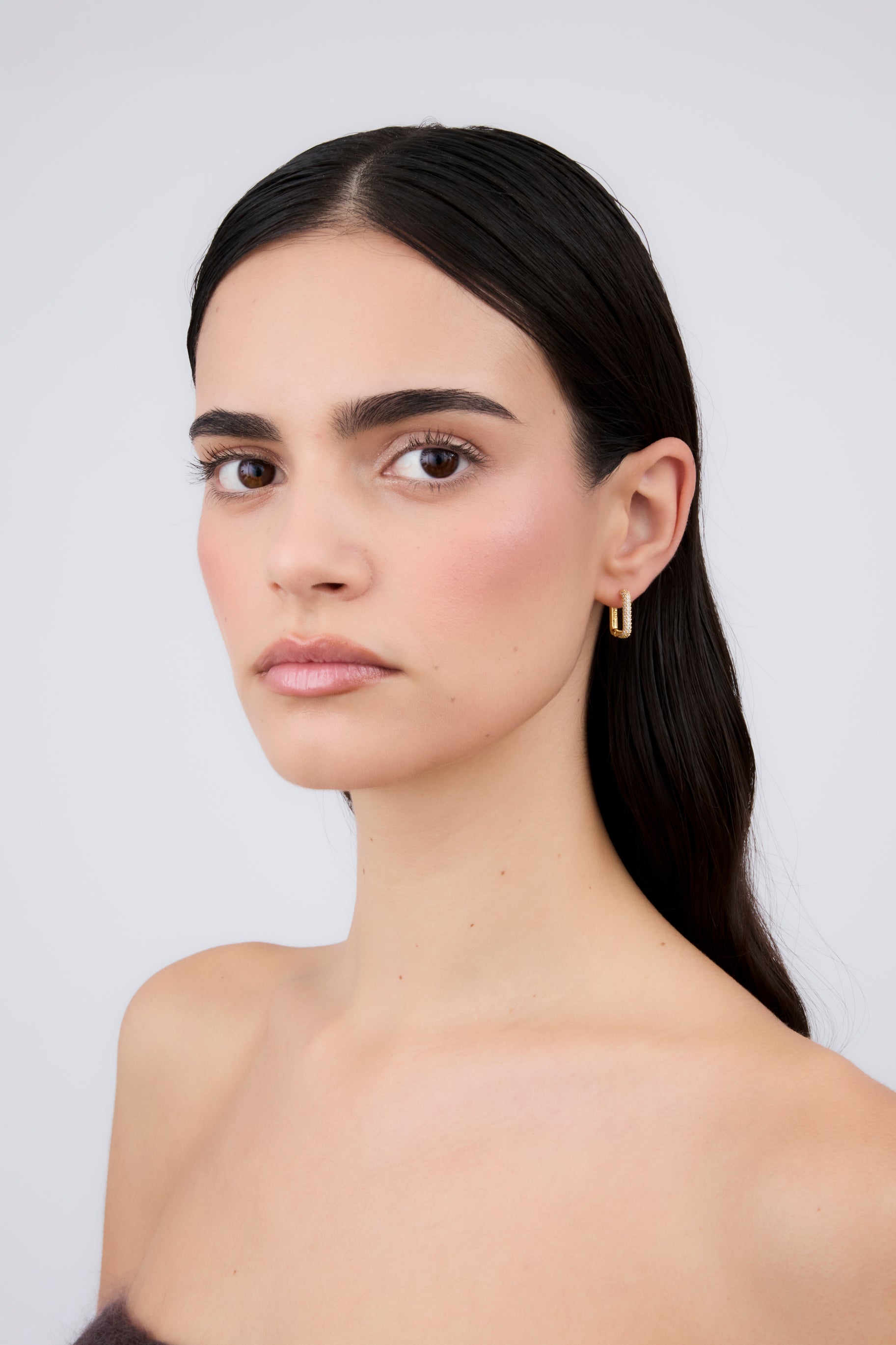 Boucles d'oreilles Micro Circons Rectangle (Unité)