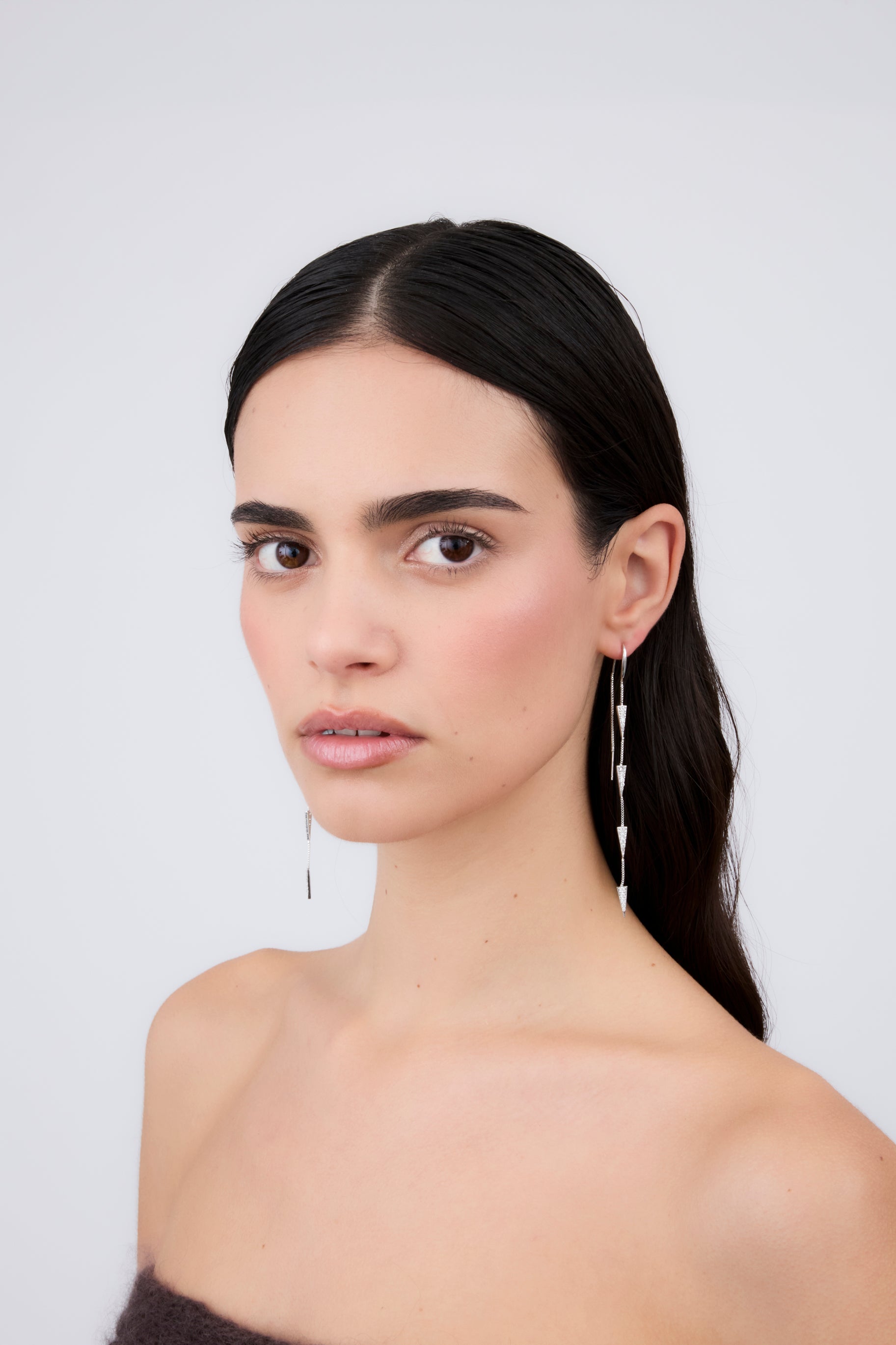 Double Chain 4 Spikes Earrings (Unit)