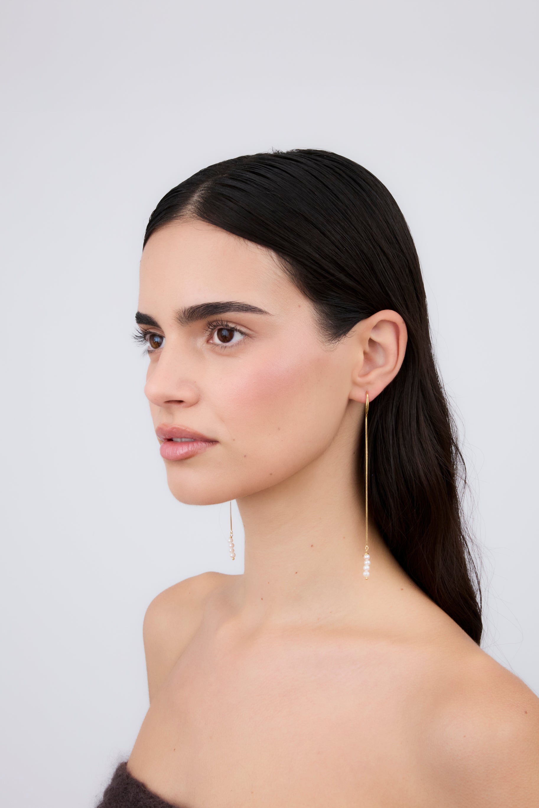 Double Pearl Chain Earring (Unit)