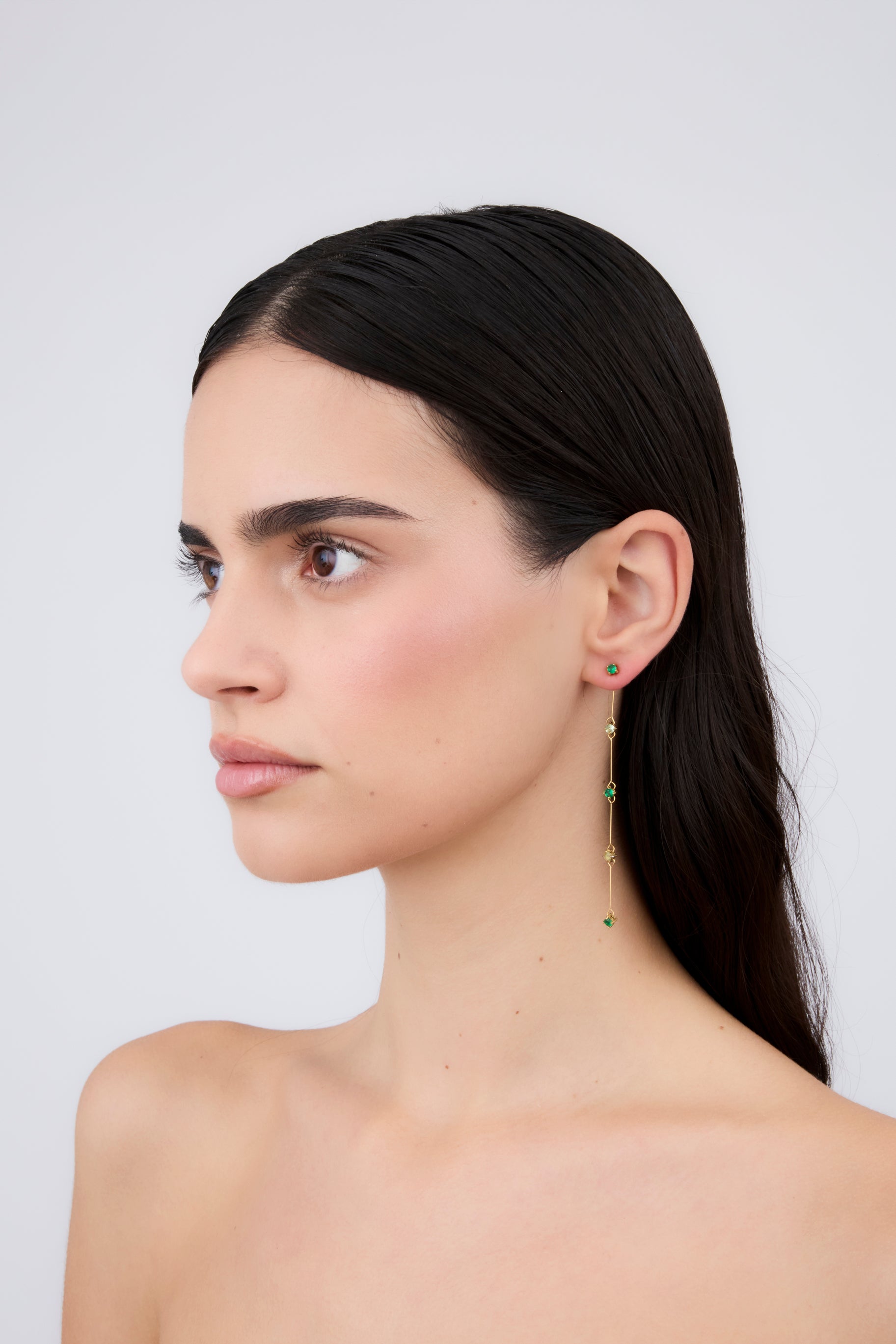 Pendientes Desmontable Verdes (par)