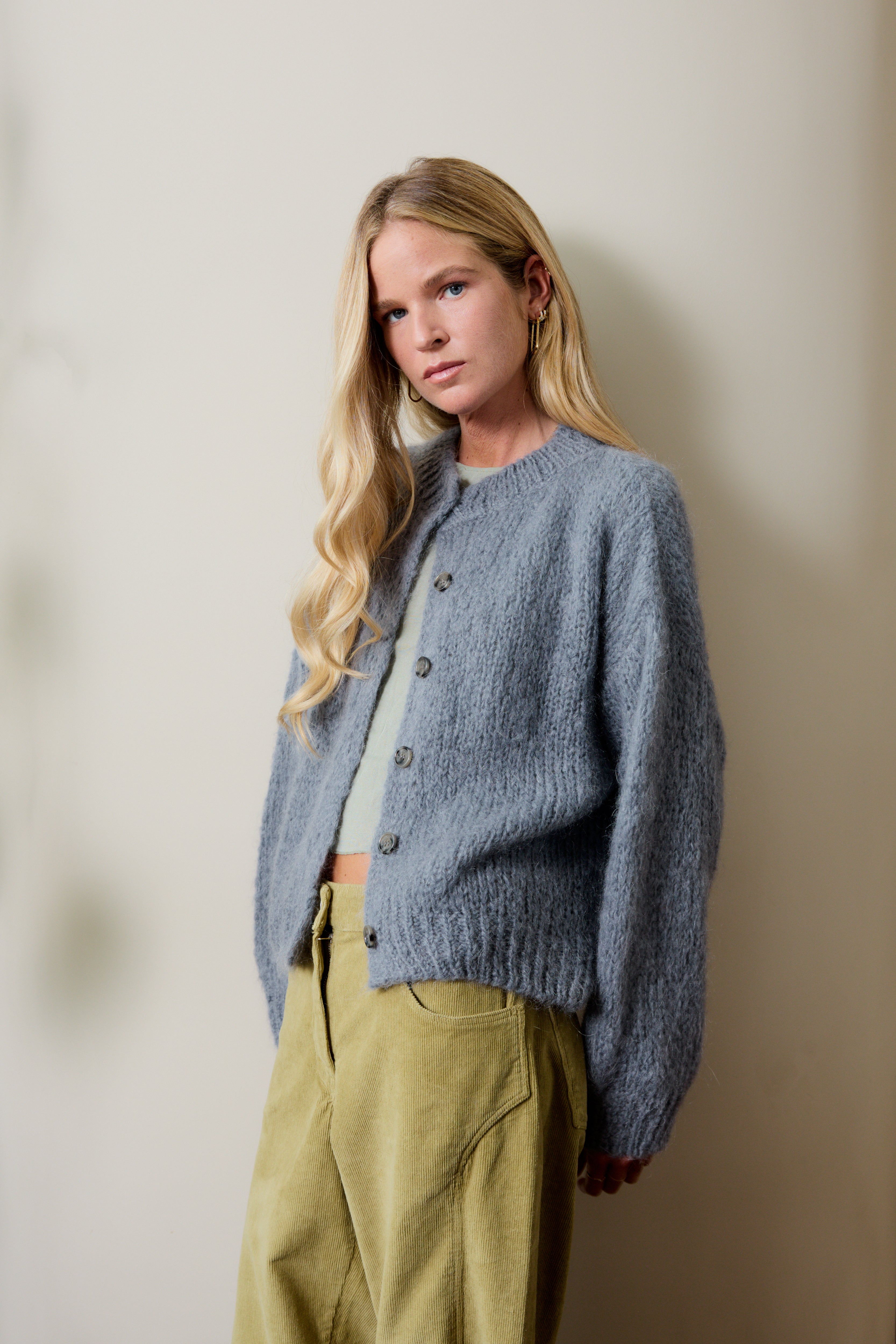 Gray Button Cardigan