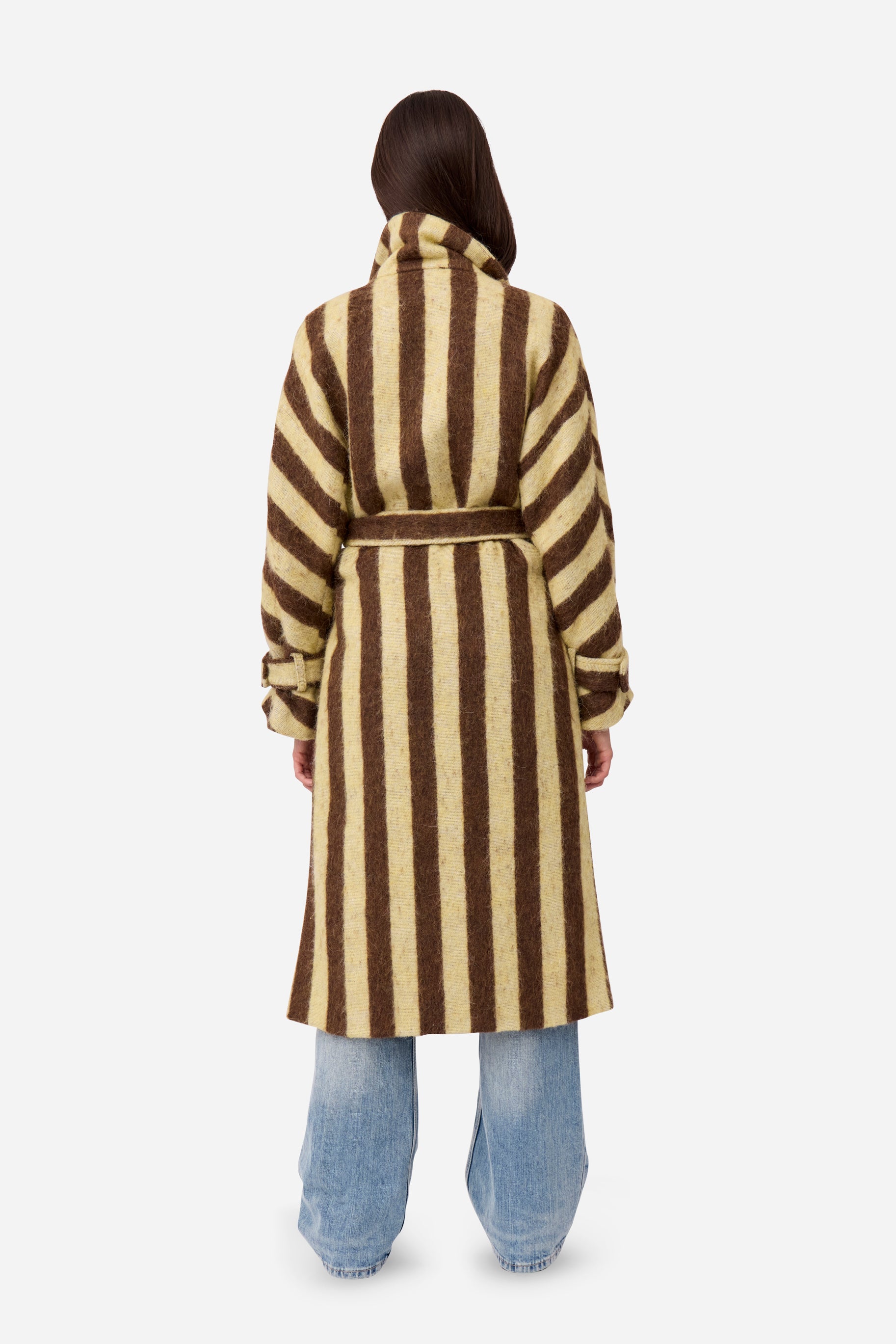 Abrigo Alpaca Rayas Amarillo