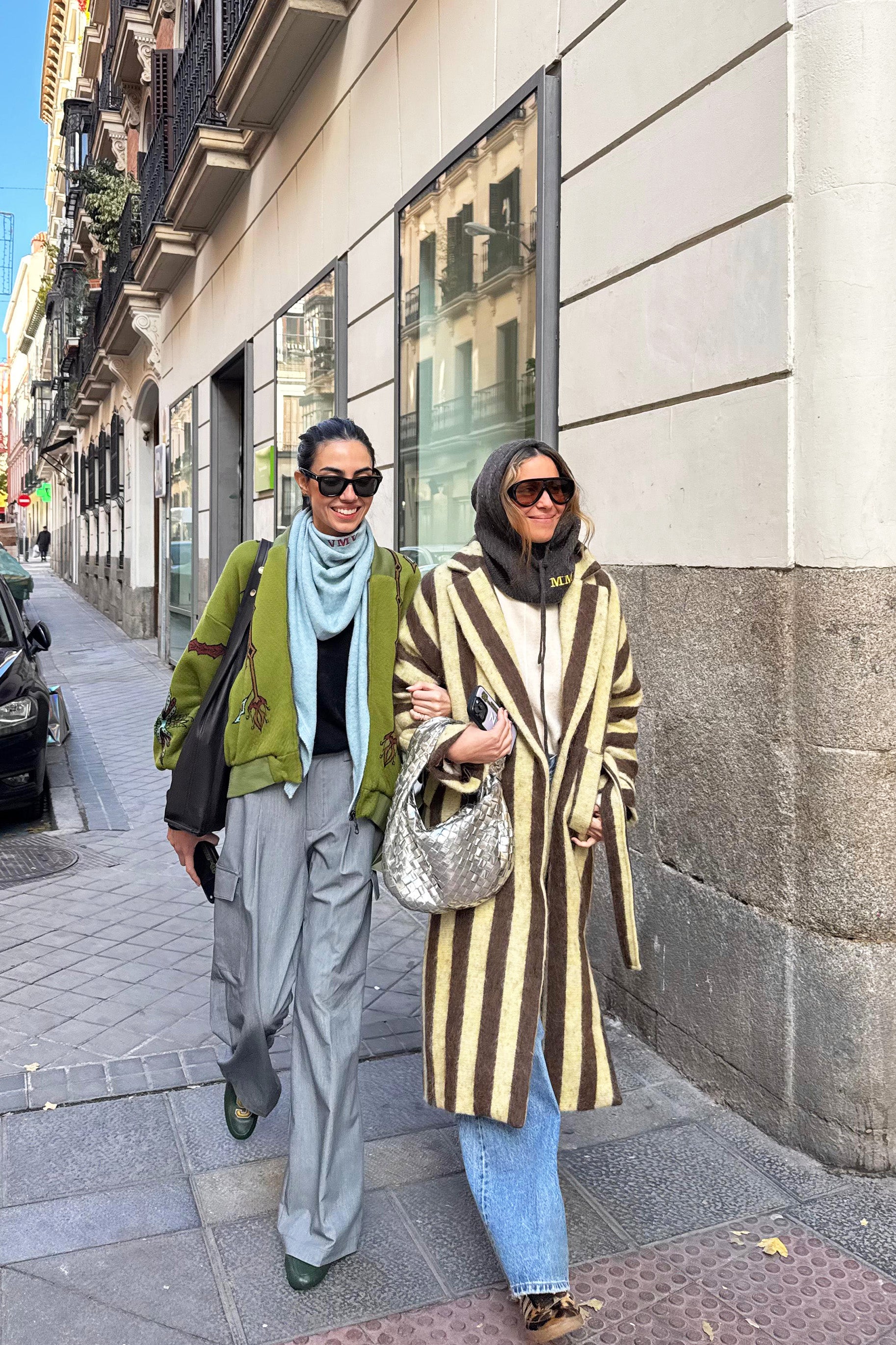 Manteau Alpaga Rayé Jaune