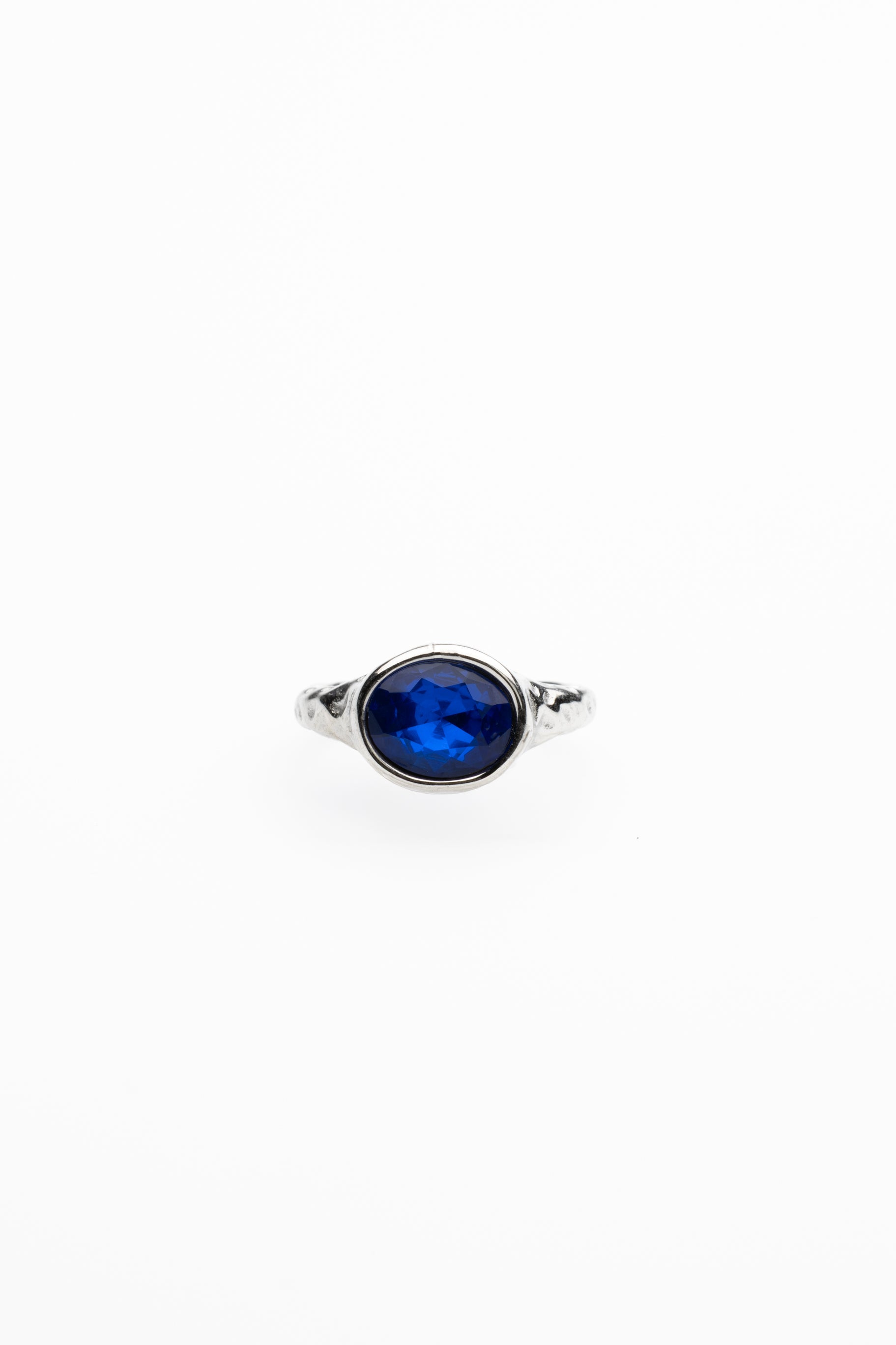 Anillo Cristal Ovalado Azul