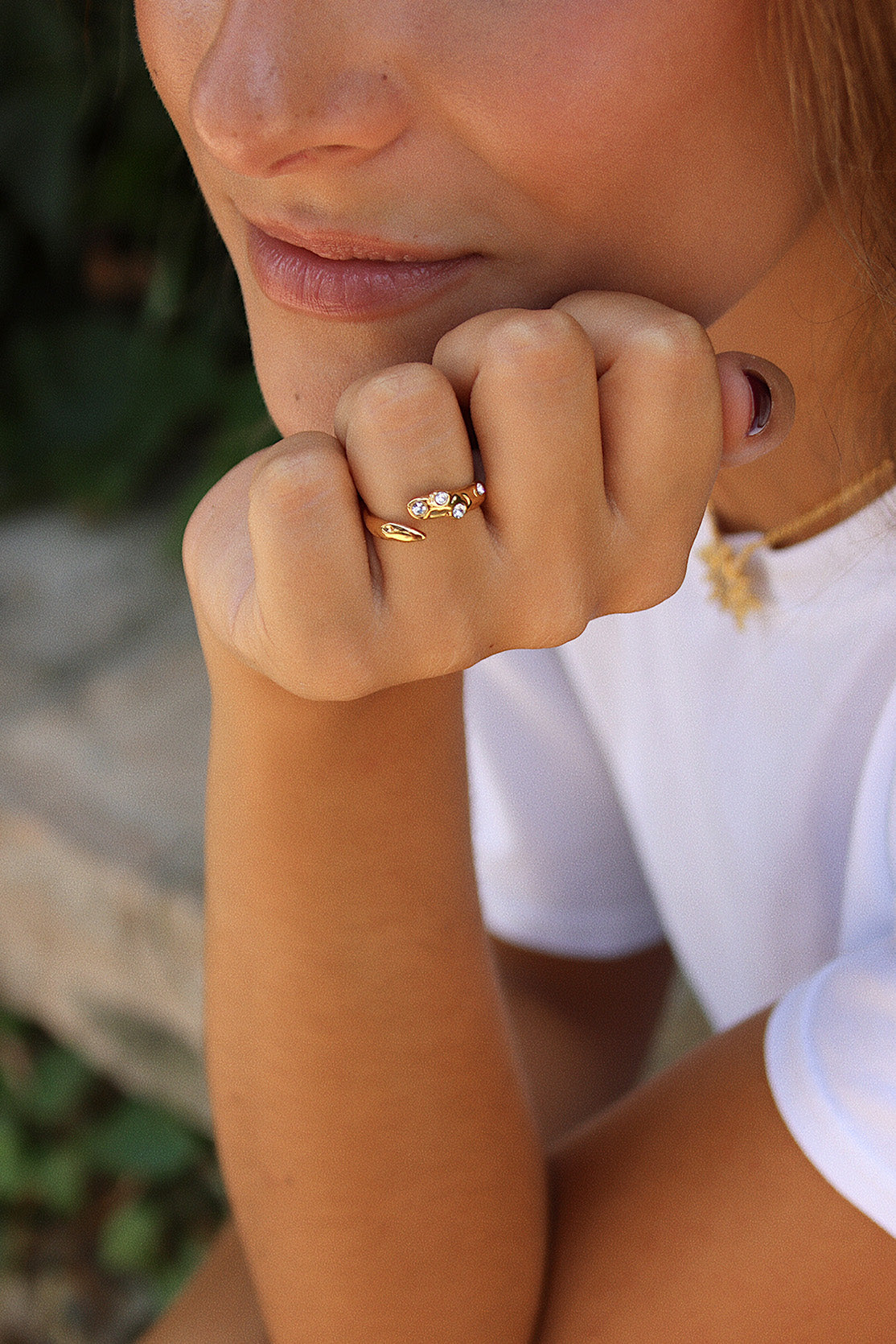Bague Texturée en Zircone