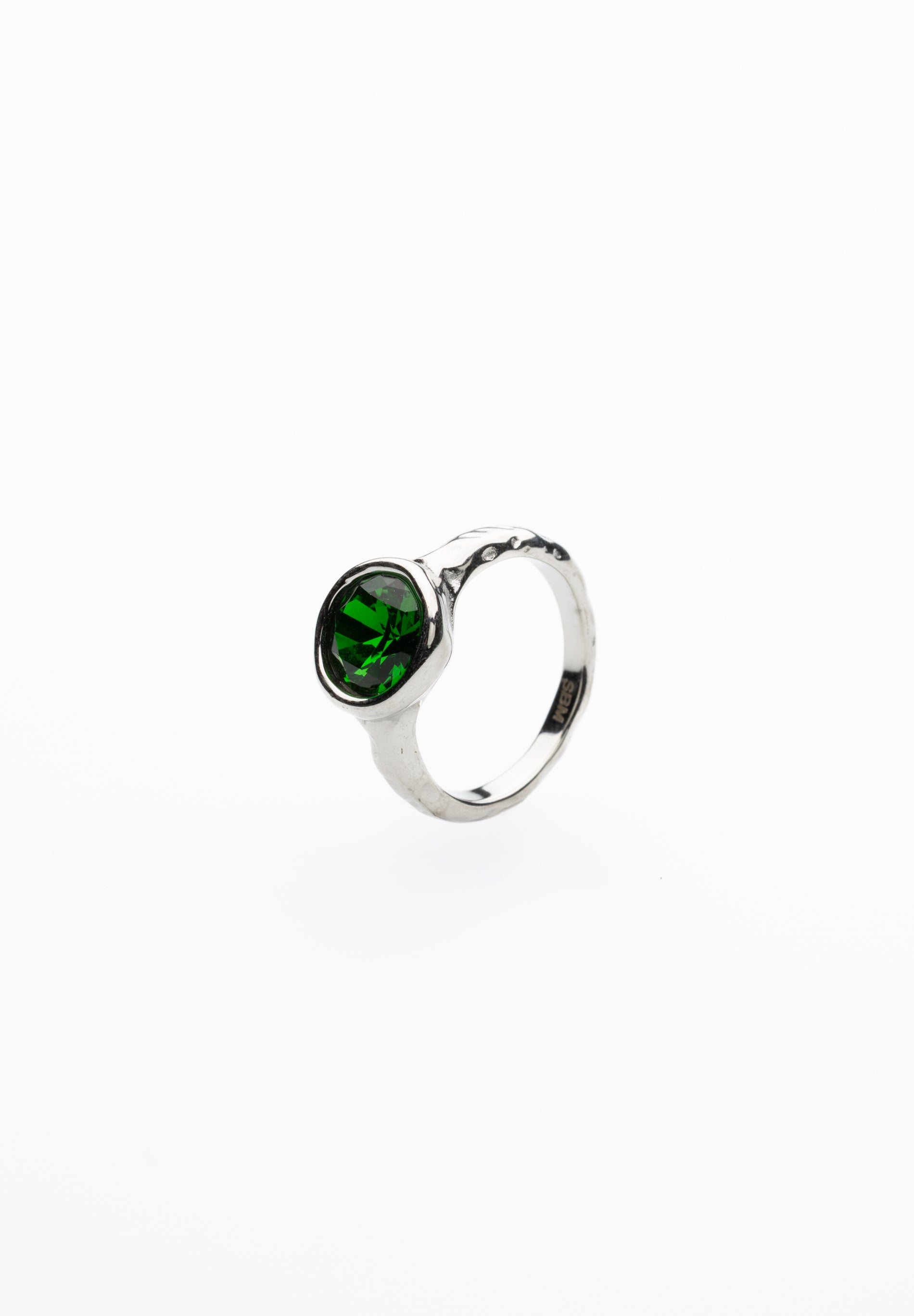 Anillo Cristal Redondo Verde