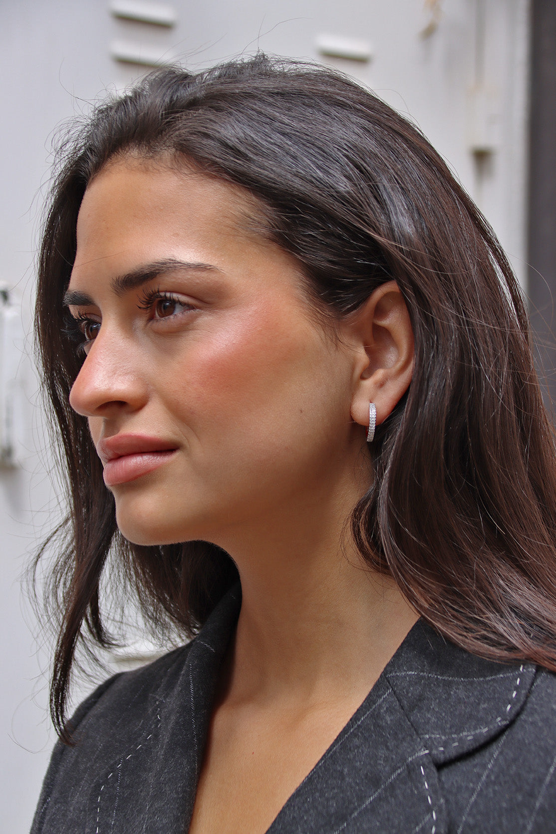 Boucle d'oreille en microzircon 16 mm