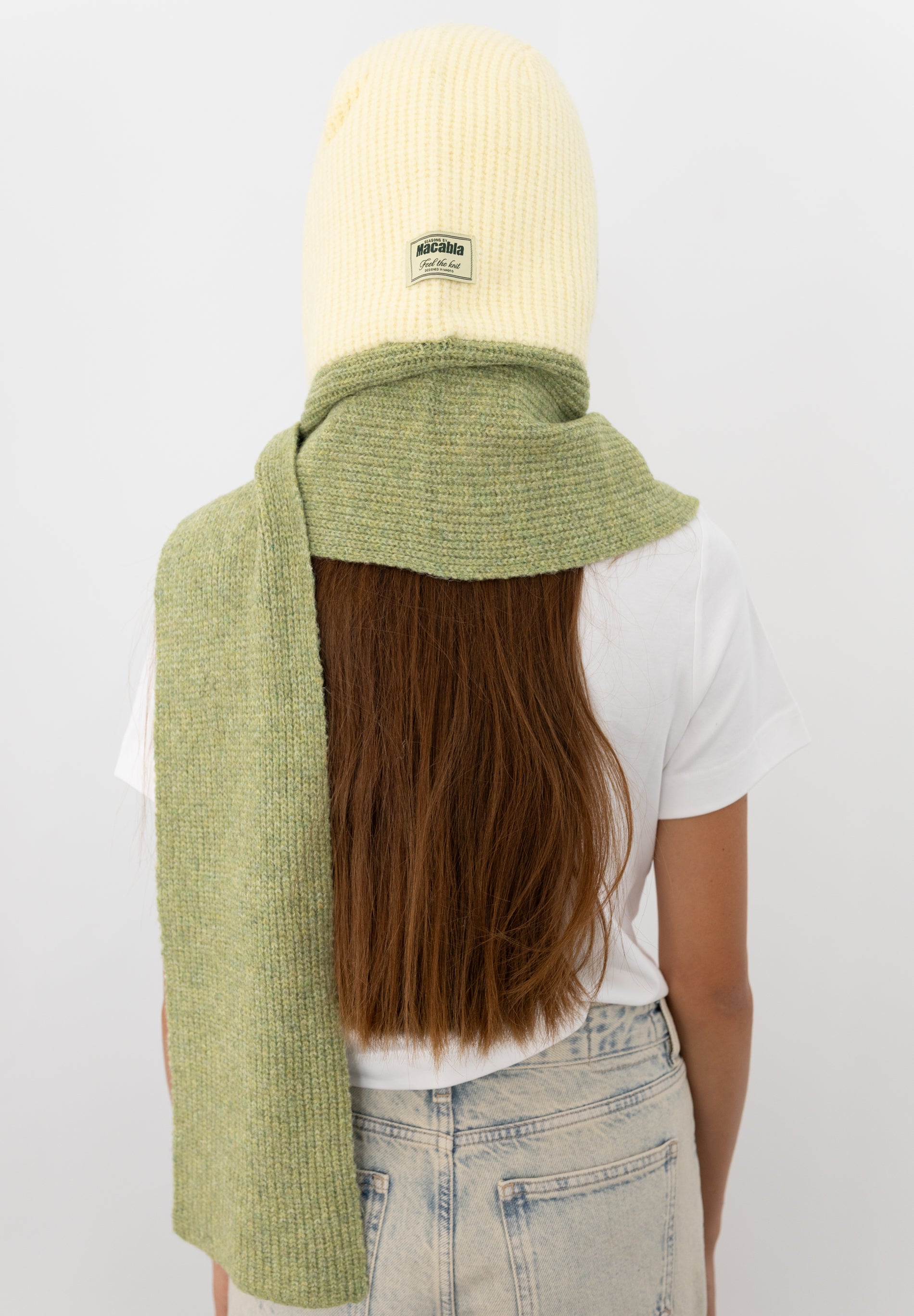 Green and Butter Balaclava Scarf